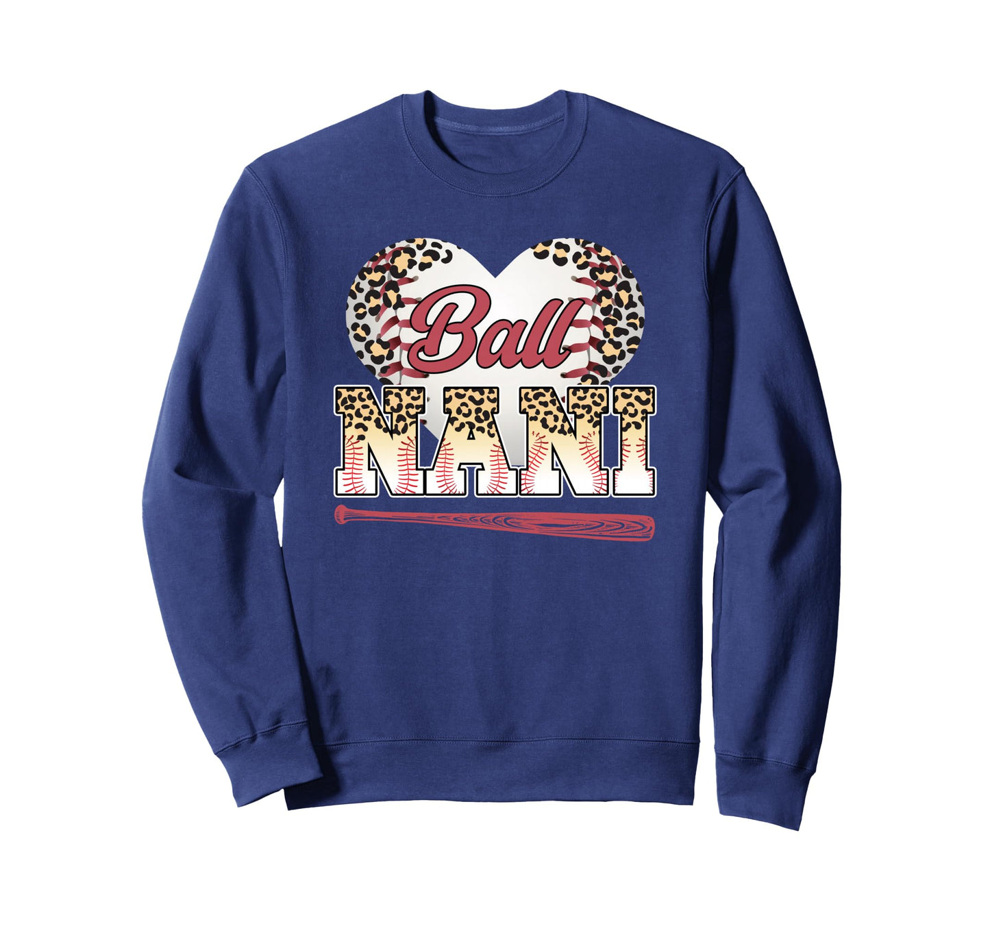 Ball Nani Leopard Baseball Sweatshirt - Casual Everyday Wear for Adults - T-Shirt, Sweatshirt, Hoodie