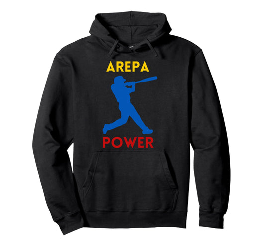 Arepa Power Venezuelan Team Baseball Hoodie - Minimalist Print Men Women - T-Shirt, Sweatshirt, Hoodie