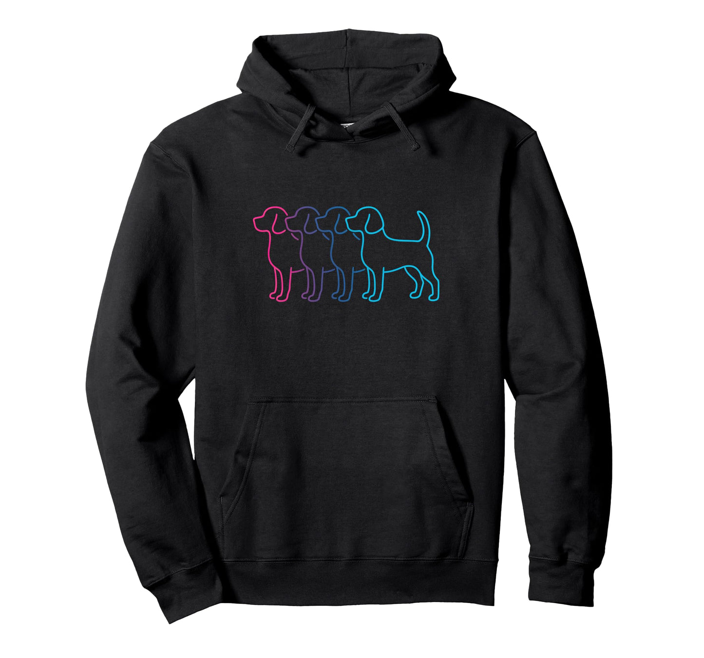 Beagle Silhouette Synthwave Aesthetic Dog Hoodie - Streetwear Style Unisex - T-Shirt, Sweatshirt, Hoodie