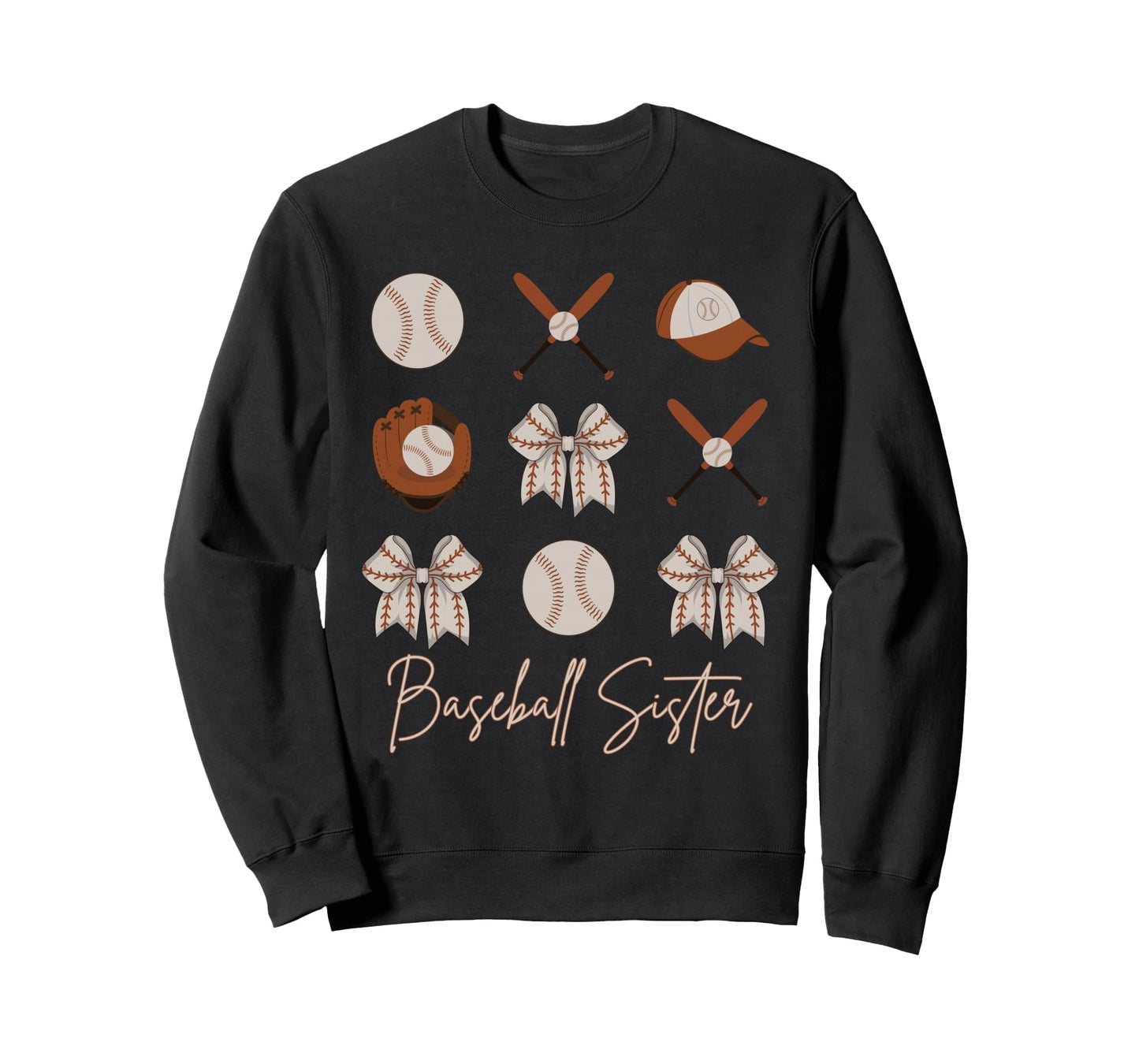 Baseball Sister Coquette Bow Cheer Sweatshirt - Streetwear Style Men Women - T-Shirt, Sweatshirt, Hoodie