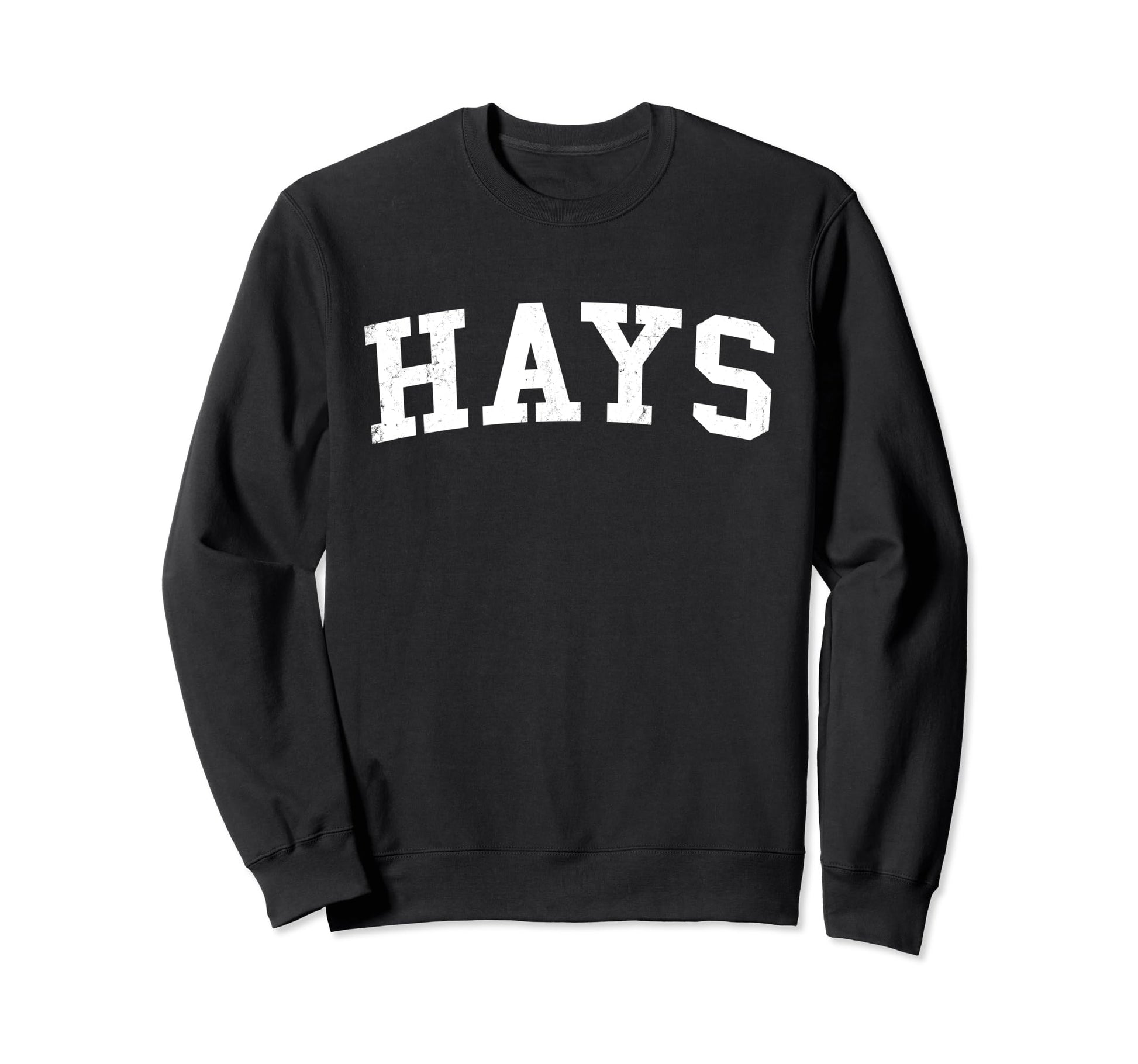 Hays Ks Distressed White Sweatshirt - Casual Everyday Wear Men Women - T-Shirt, Sweatshirt, Hoodie