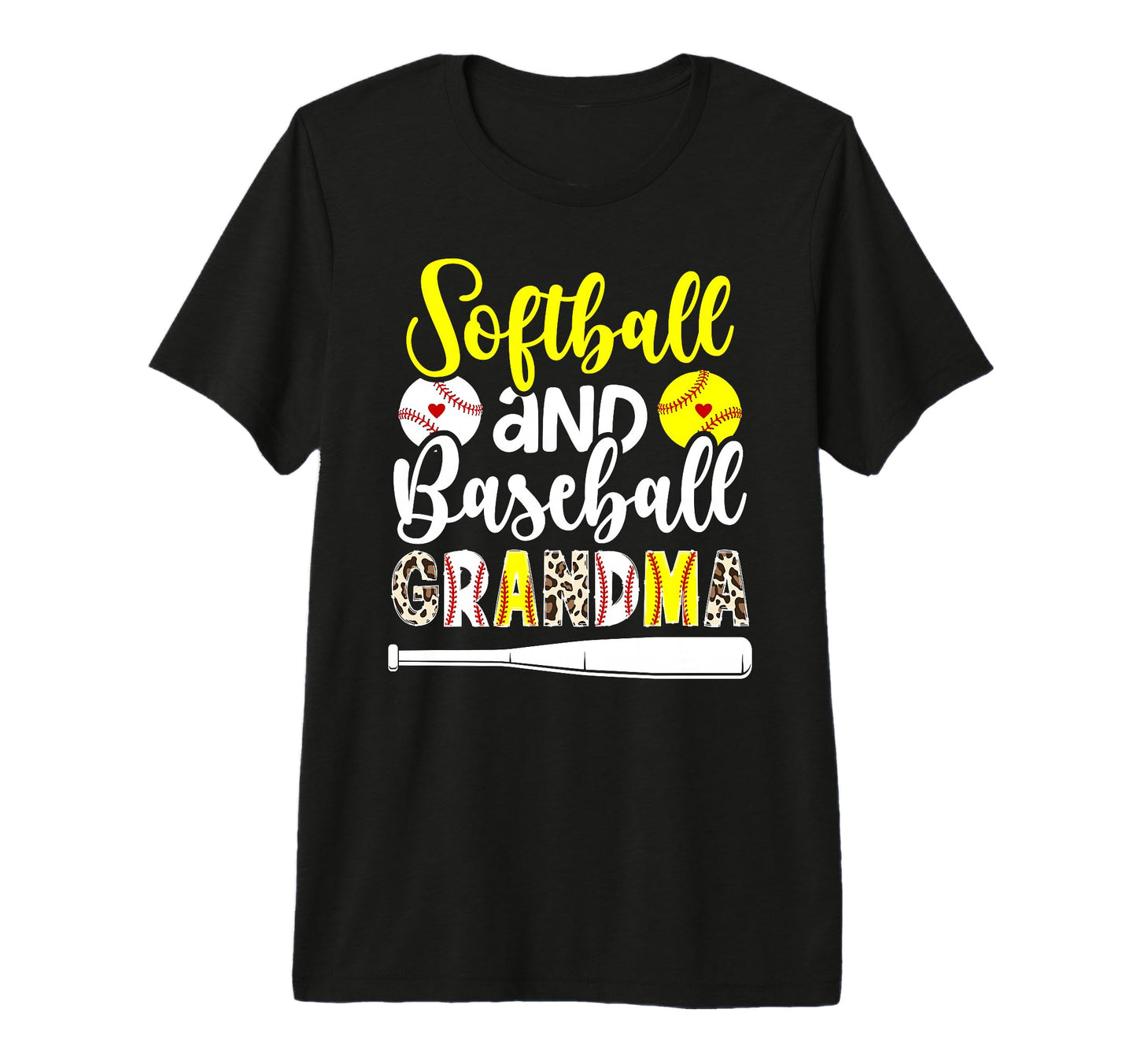 Softball Baseball Grandma Leopard T-Shirt - Minimalist Print Unisex - T-Shirt, Sweatshirt, Hoodie