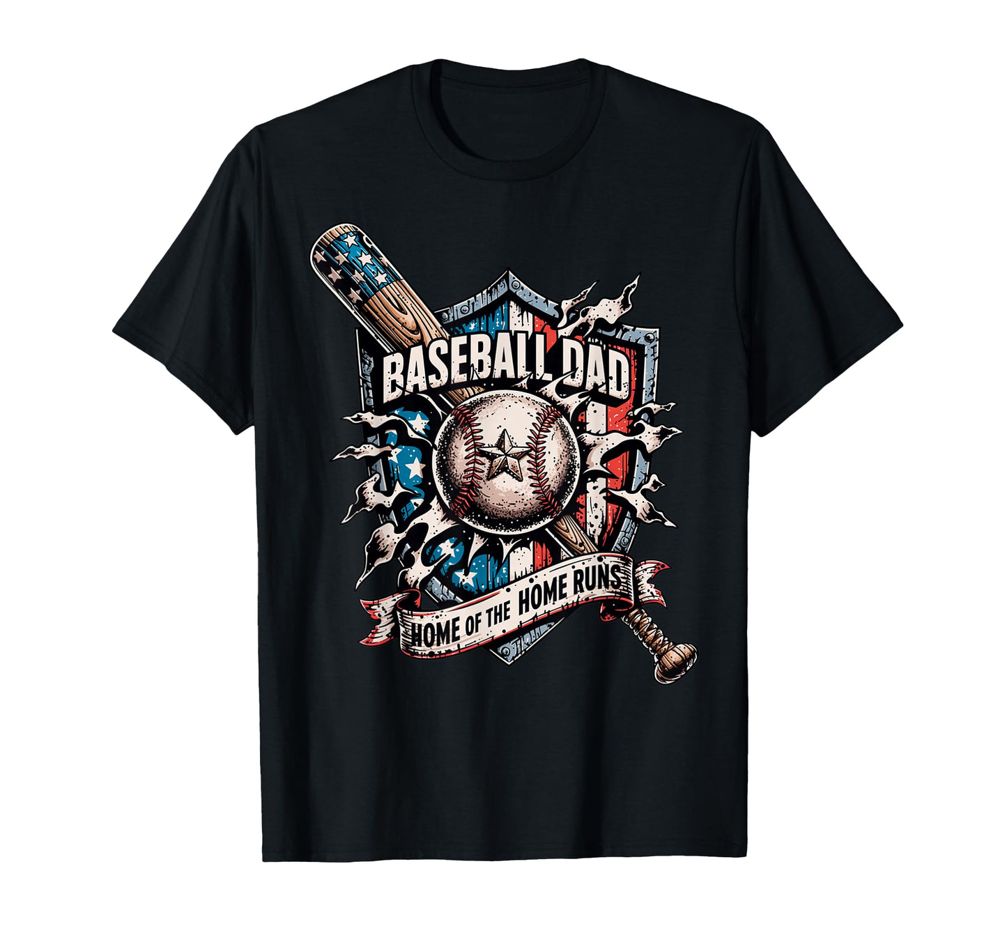 Home Home Runs Usa American Baseball Dad T-Shirt - Minimalist Print Unisex - T-Shirt, Sweatshirt, Hoodie