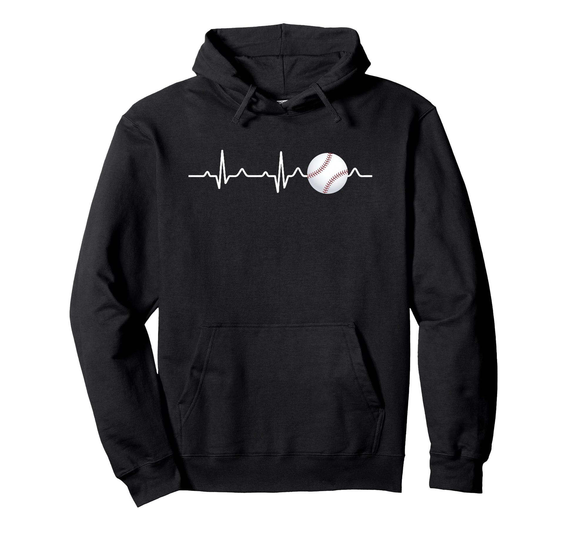 Baseball Player Coach Or Team Heartbeat Hoodie - Graphic Print Men Women - T-Shirt, Sweatshirt, Hoodie