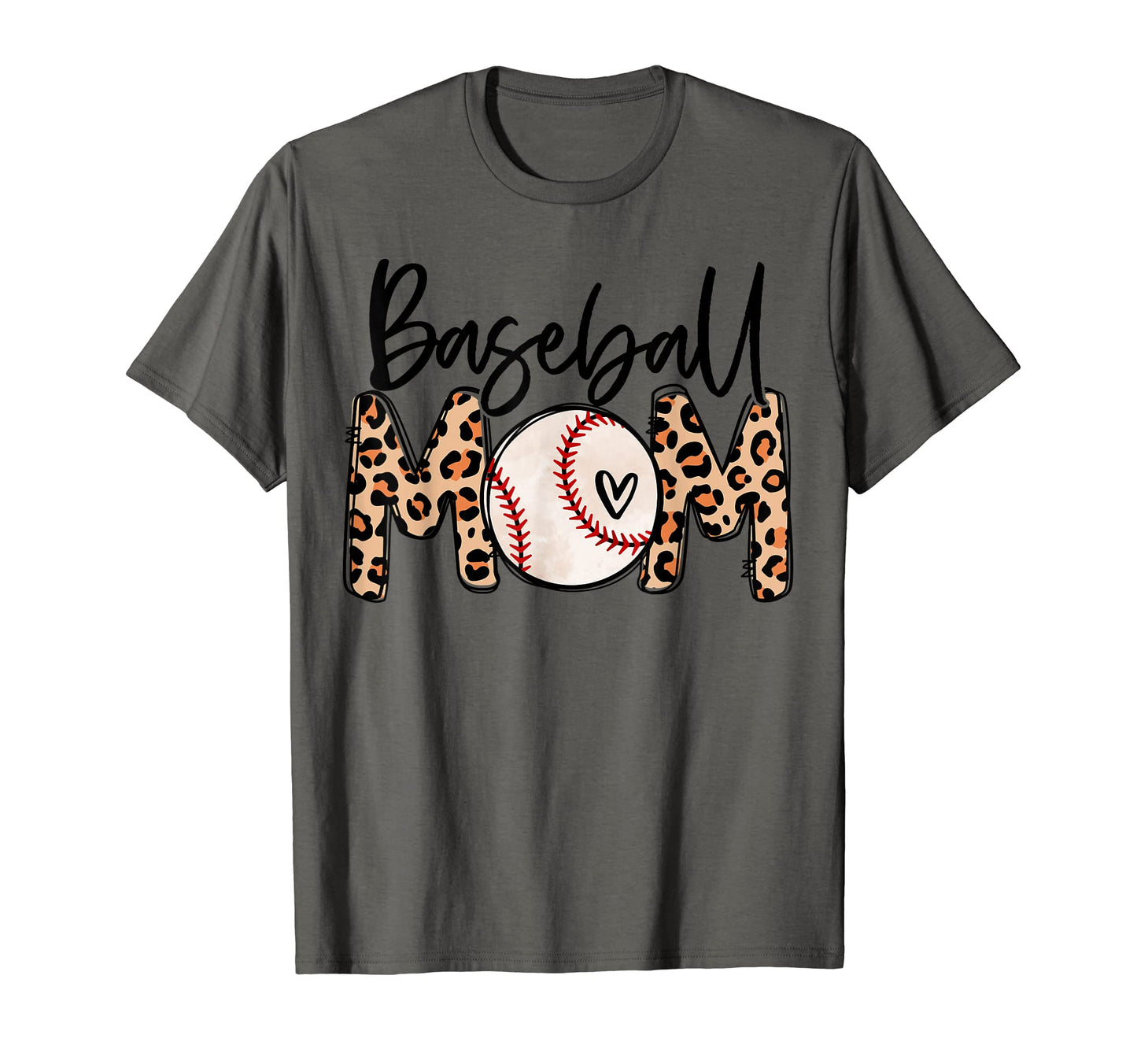 Baseball Mom Leopard Funny Baseball T-Shirt - Minimalist Print Men Women - T-Shirt, Sweatshirt, Hoodie