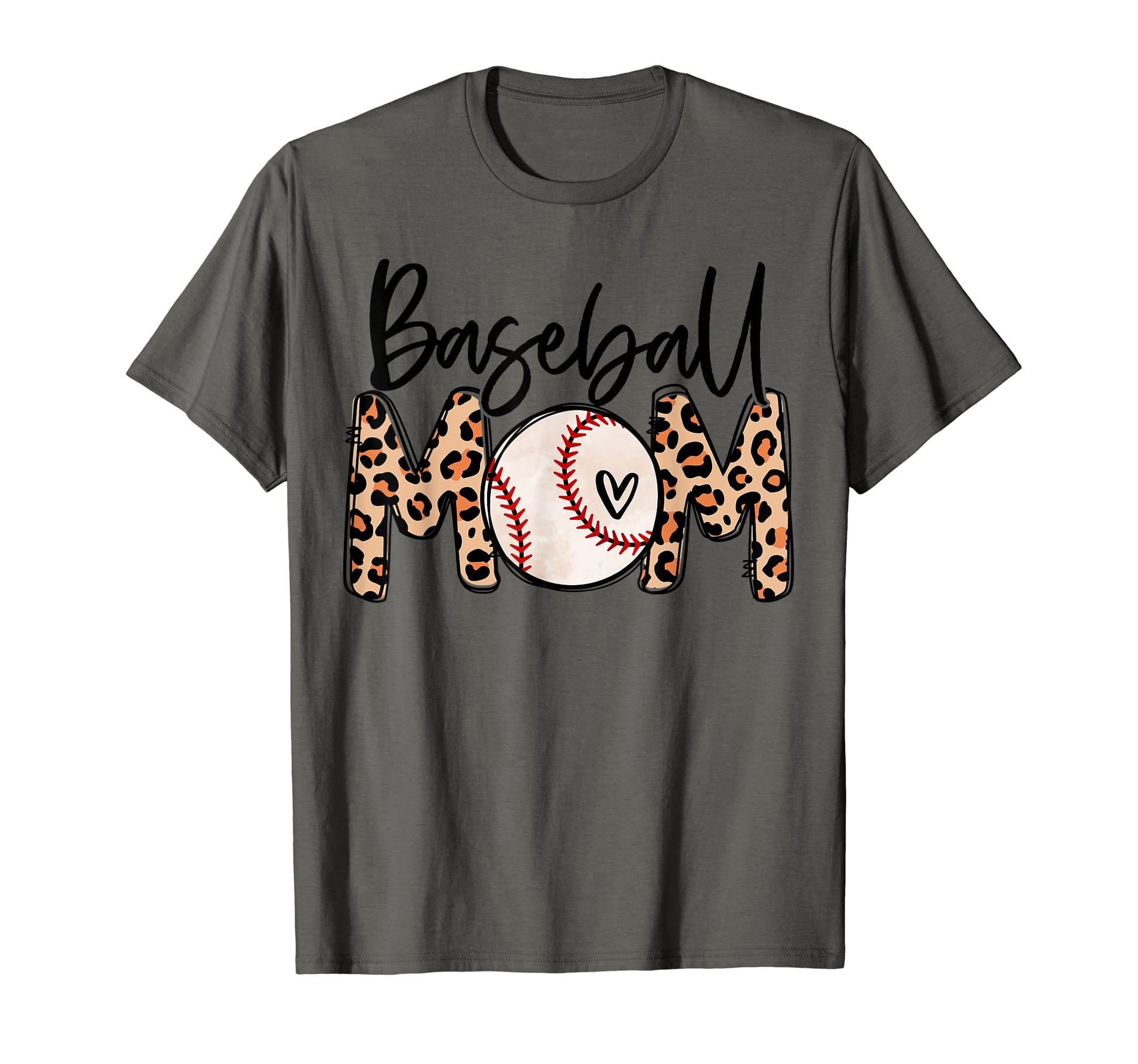 Baseball Mom Leopard Funny Baseball T-Shirt - Minimalist Print Men Women - T-Shirt, Sweatshirt, Hoodie