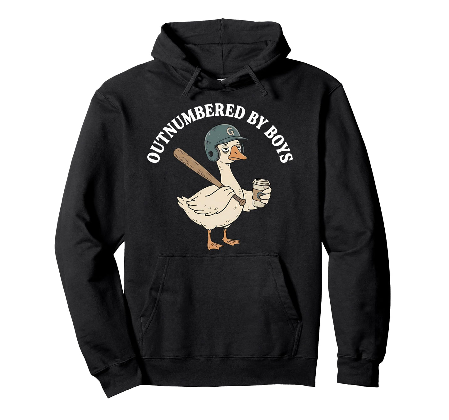 Outnumbered Baseball Mom Funny Goose Hoodie - Trendy Graphic Men Women - T-Shirt, Sweatshirt, Hoodie