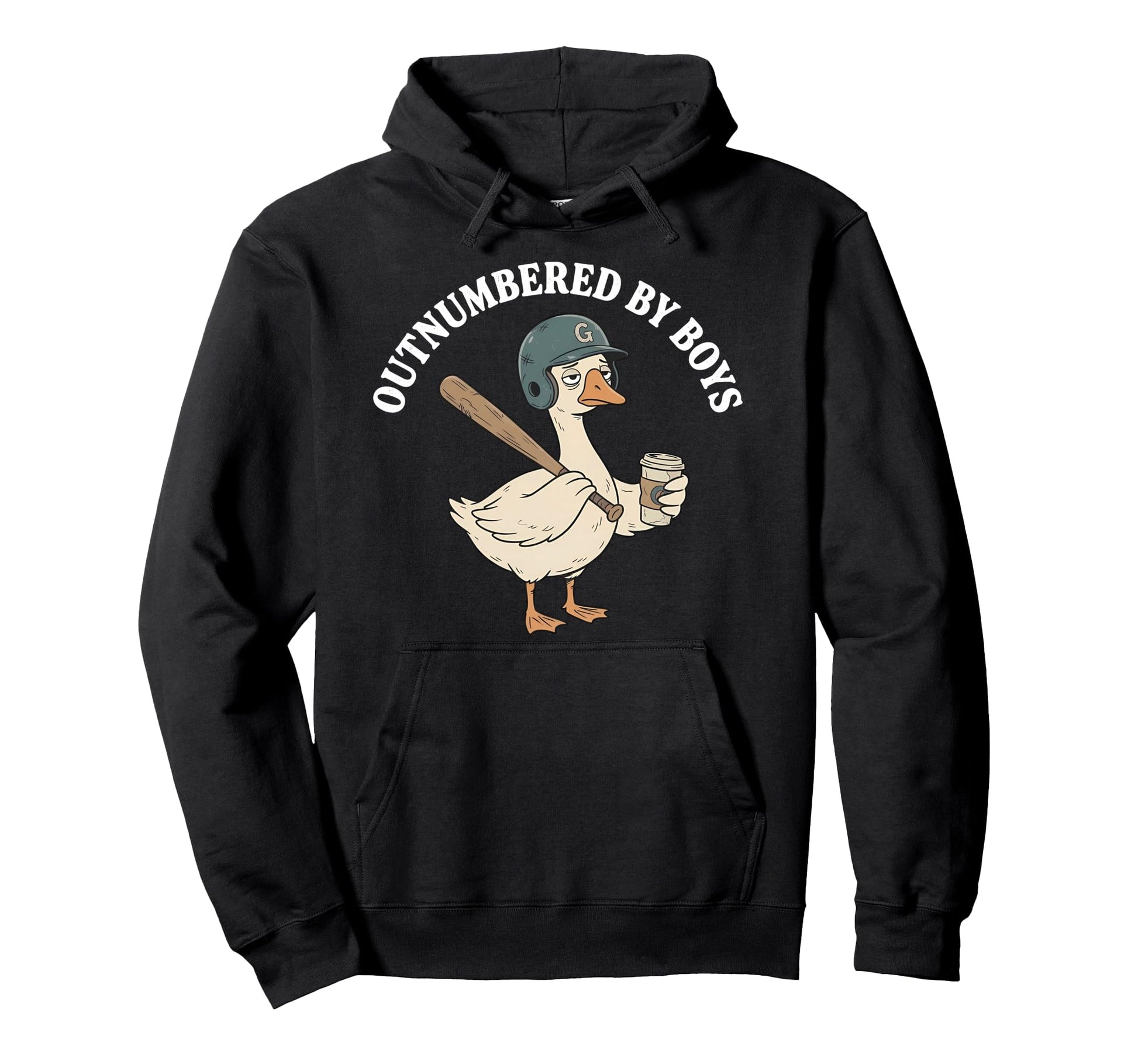 Outnumbered Baseball Mom Funny Goose Hoodie - Trendy Graphic Men Women - T-Shirt, Sweatshirt, Hoodie