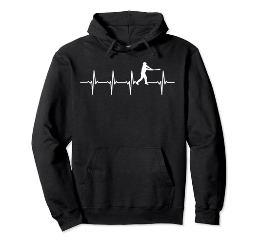 Baseball Heartbeat Gift Baseball Players Hoodie - Trendy Graphic Unisex - T-Shirt, Sweatshirt, Hoodie