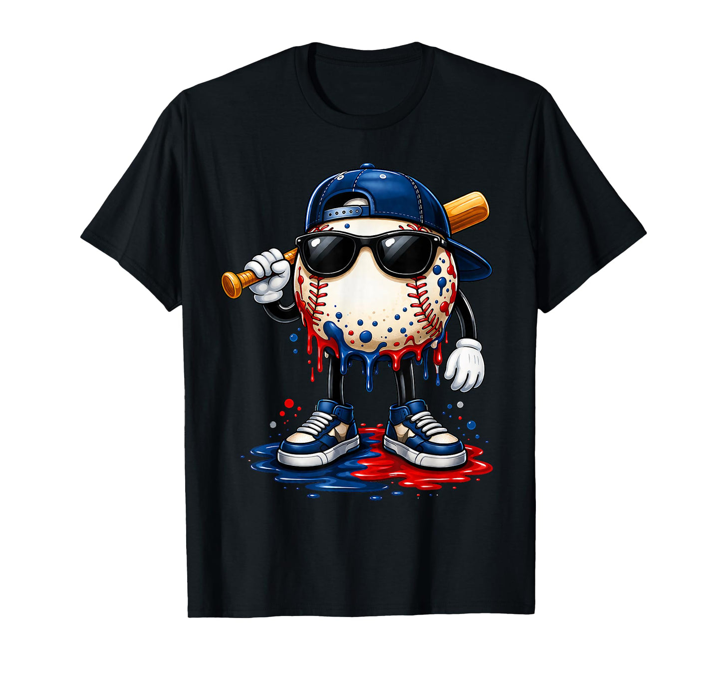 Baseball Drip Ice Cream Drip Baseball T-Shirt - Trendy Graphic Unisex - T-Shirt, Sweatshirt, Hoodie