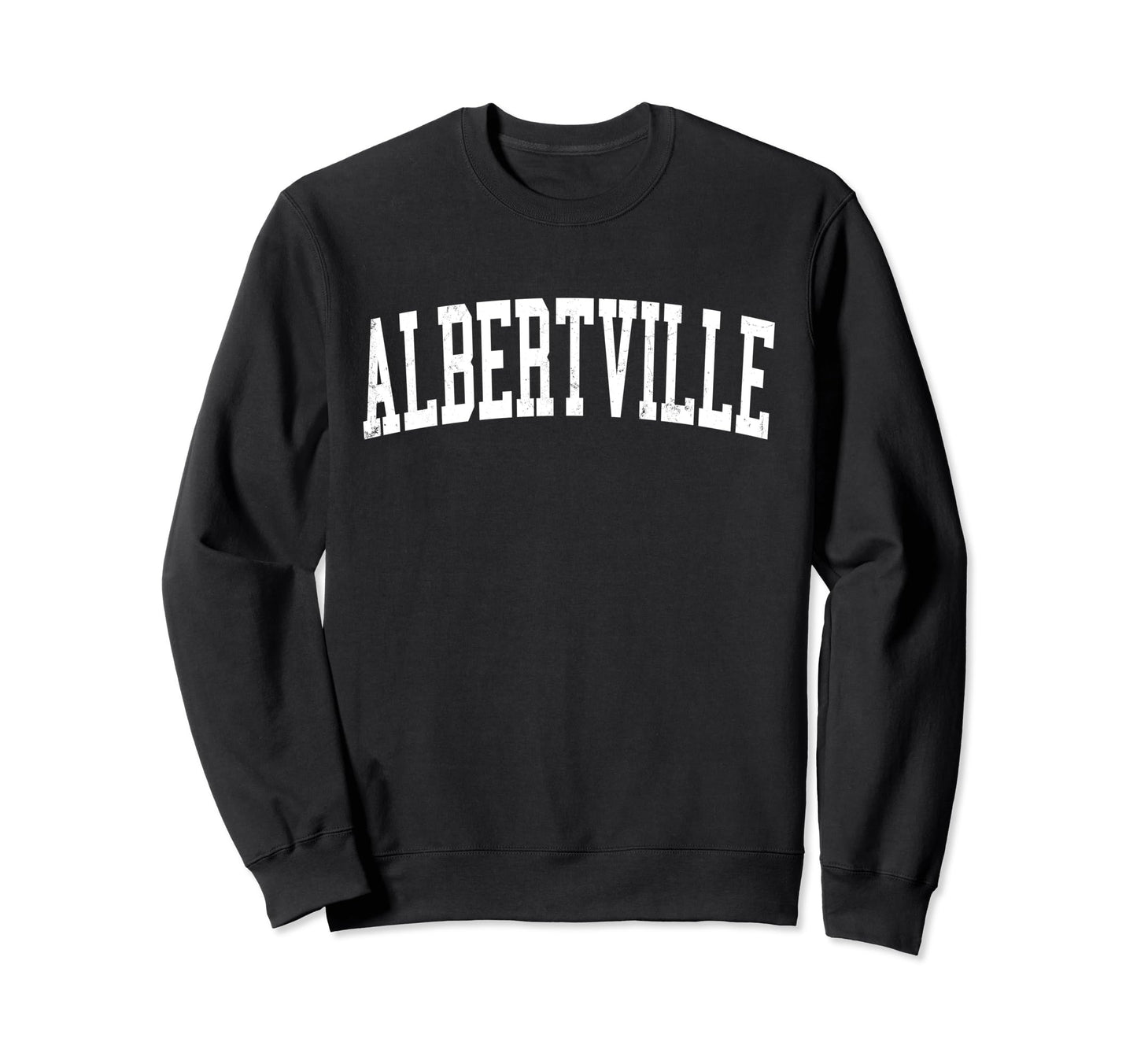 Albertville Mn Distressed White Varsity Sweatshirt - Graphic Print Unisex - T-Shirt, Sweatshirt, Hoodie