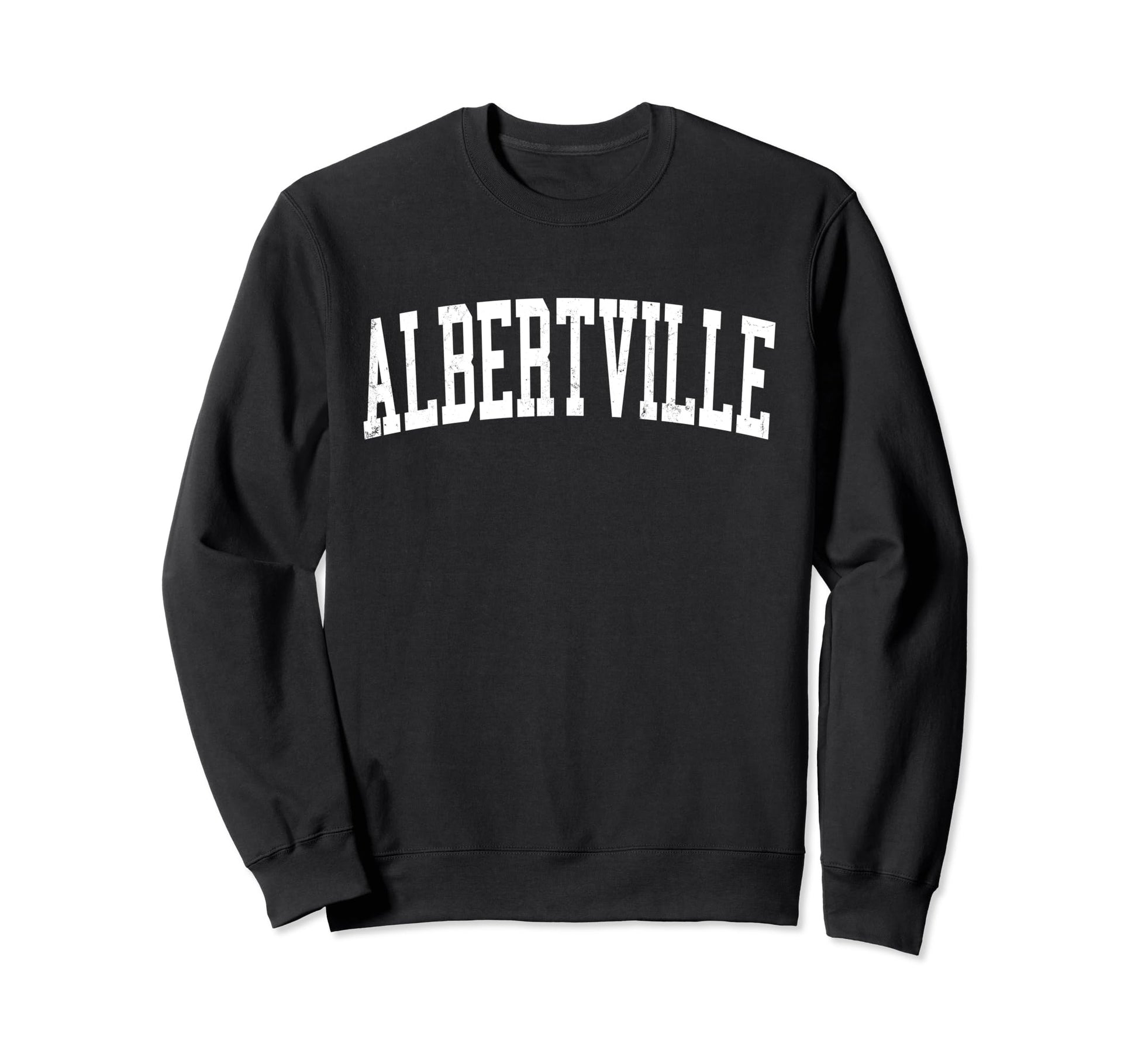 Albertville Mn Distressed White Varsity Sweatshirt - Graphic Print Unisex - T-Shirt, Sweatshirt, Hoodie