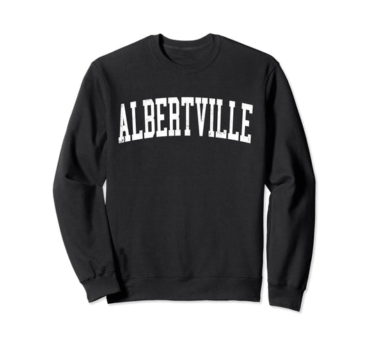 Albertville Mn Distressed White Varsity Sweatshirt - Graphic Print Unisex - T-Shirt, Sweatshirt, Hoodie