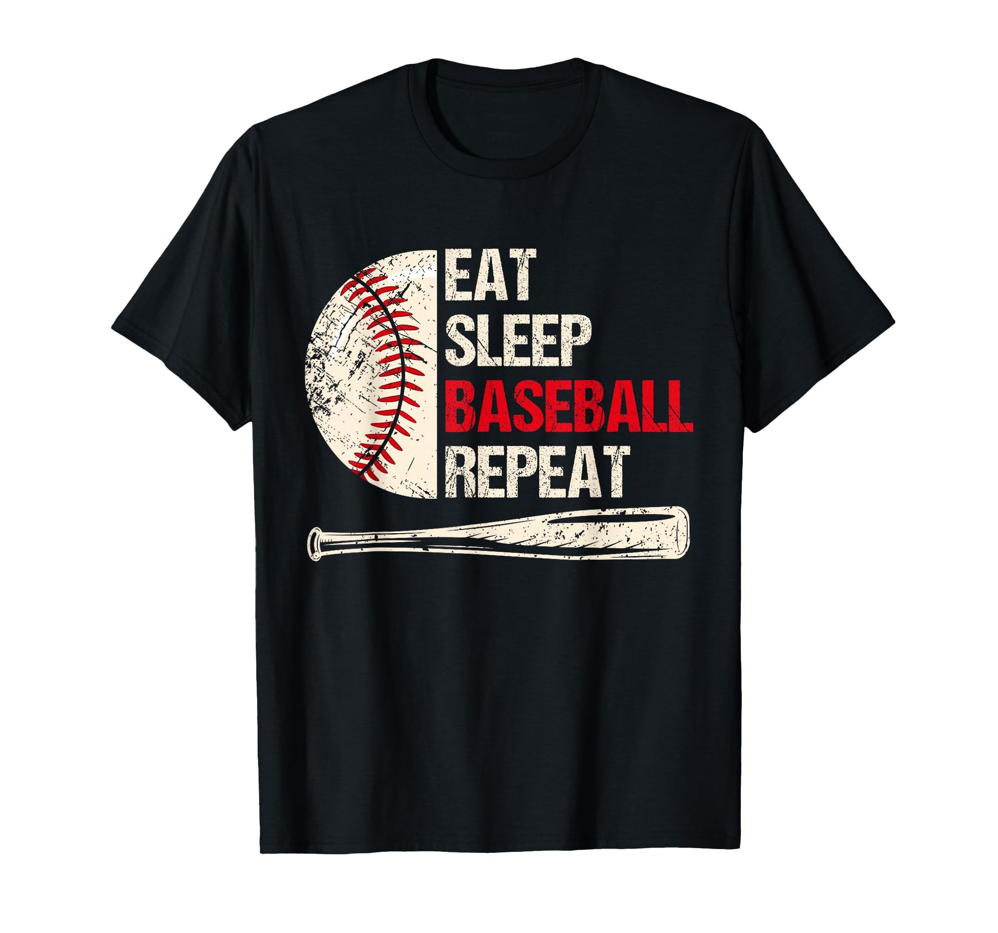 Eat Sleep Baseball Repeat Funny T-Shirt - Aesthetic Graphic Unisex - T-Shirt, Sweatshirt, Hoodie
