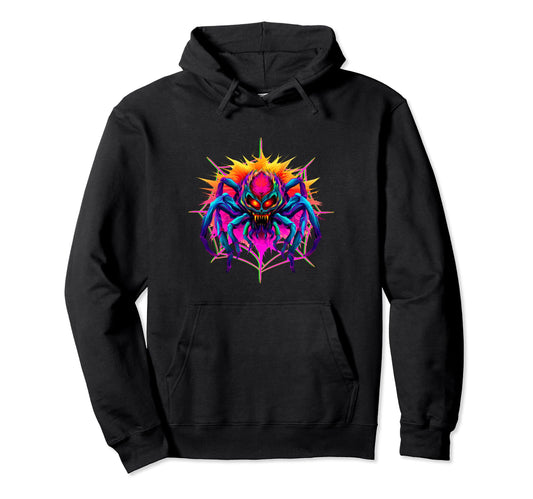 80S 90S Synthwave Arachnologist Tarantula Hoodie - Graphic Print Men Women - T-Shirt, Sweatshirt, Hoodie