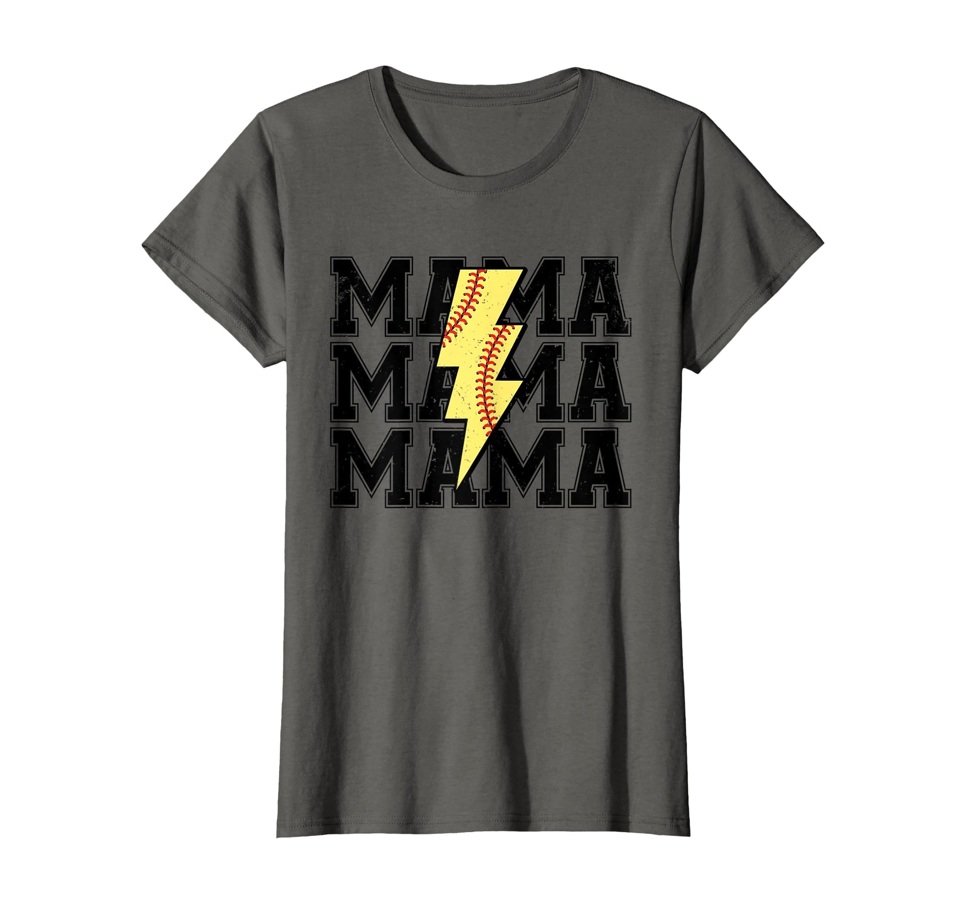 Lightning Bolt Mama Softball Baseball T-Shirt - Novelty Apparel Men Women - T-Shirt, Sweatshirt, Hoodie