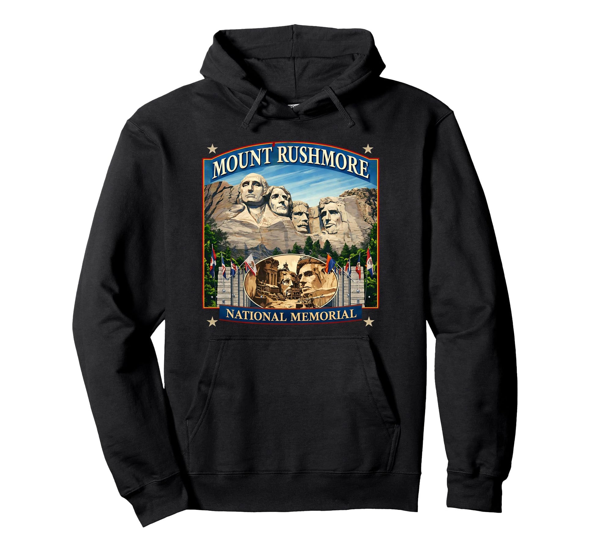 Mount Rushmore National Park Travel Hoodie - Unique Graphic Men Women - T-Shirt, Sweatshirt, Hoodie