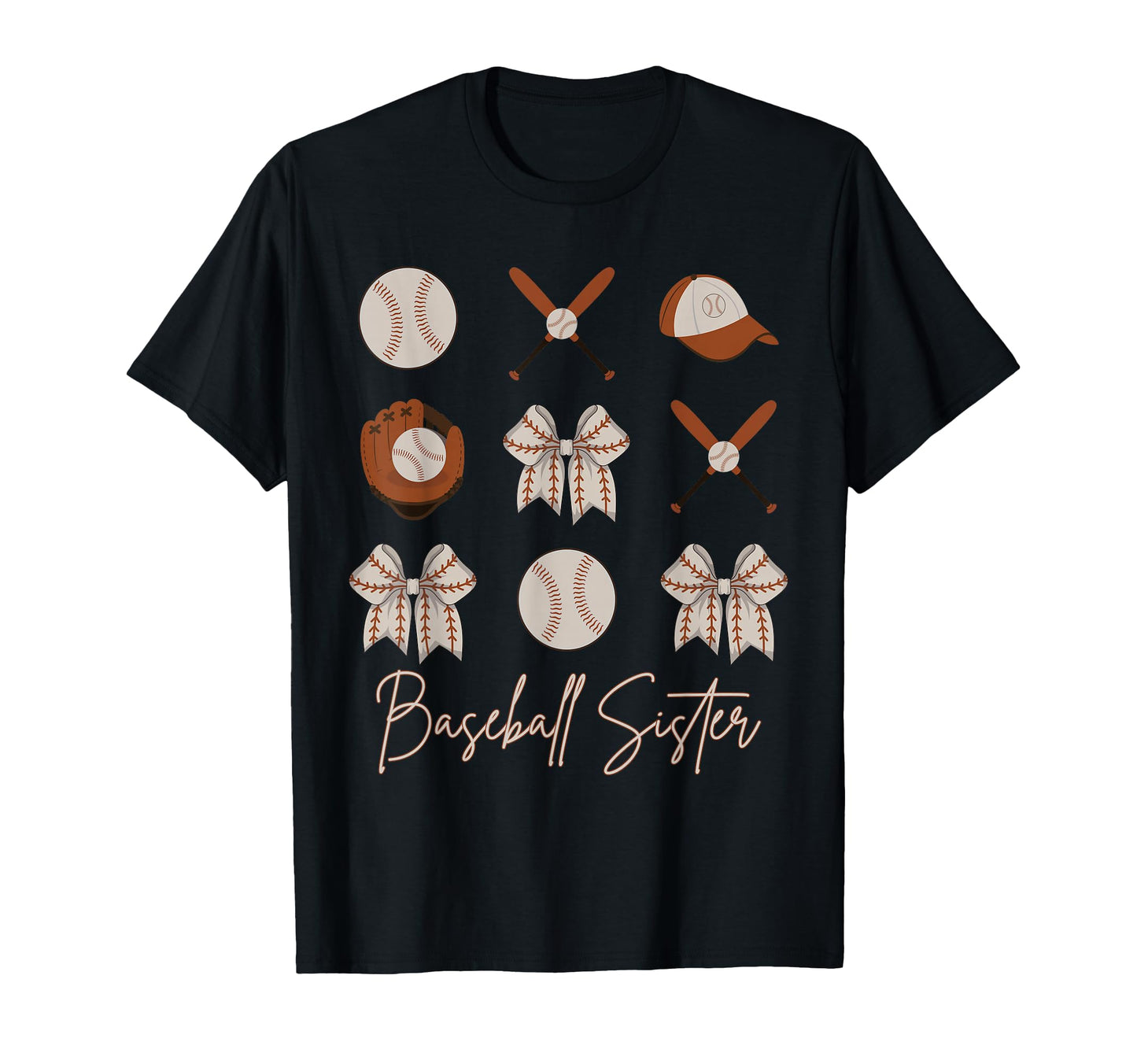 Baseball Sister Coquette Bow Cheer T-Shirt - Aesthetic Graphic Men Women - T-Shirt, Sweatshirt, Hoodie