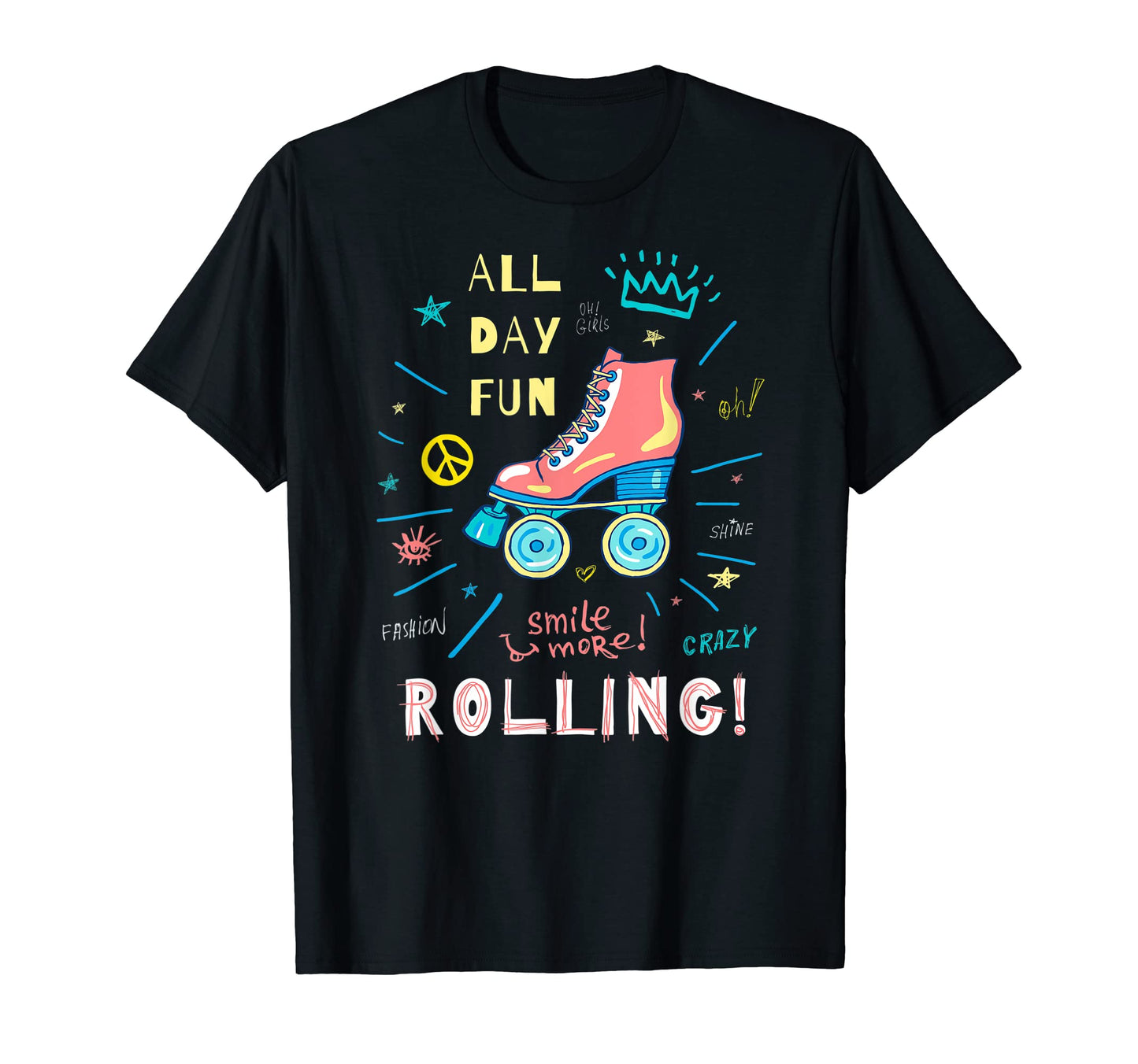 Roller Skater Skating 70S 80S T-Shirt - Casual Everyday Wear Men Women - T-Shirt, Sweatshirt, Hoodie