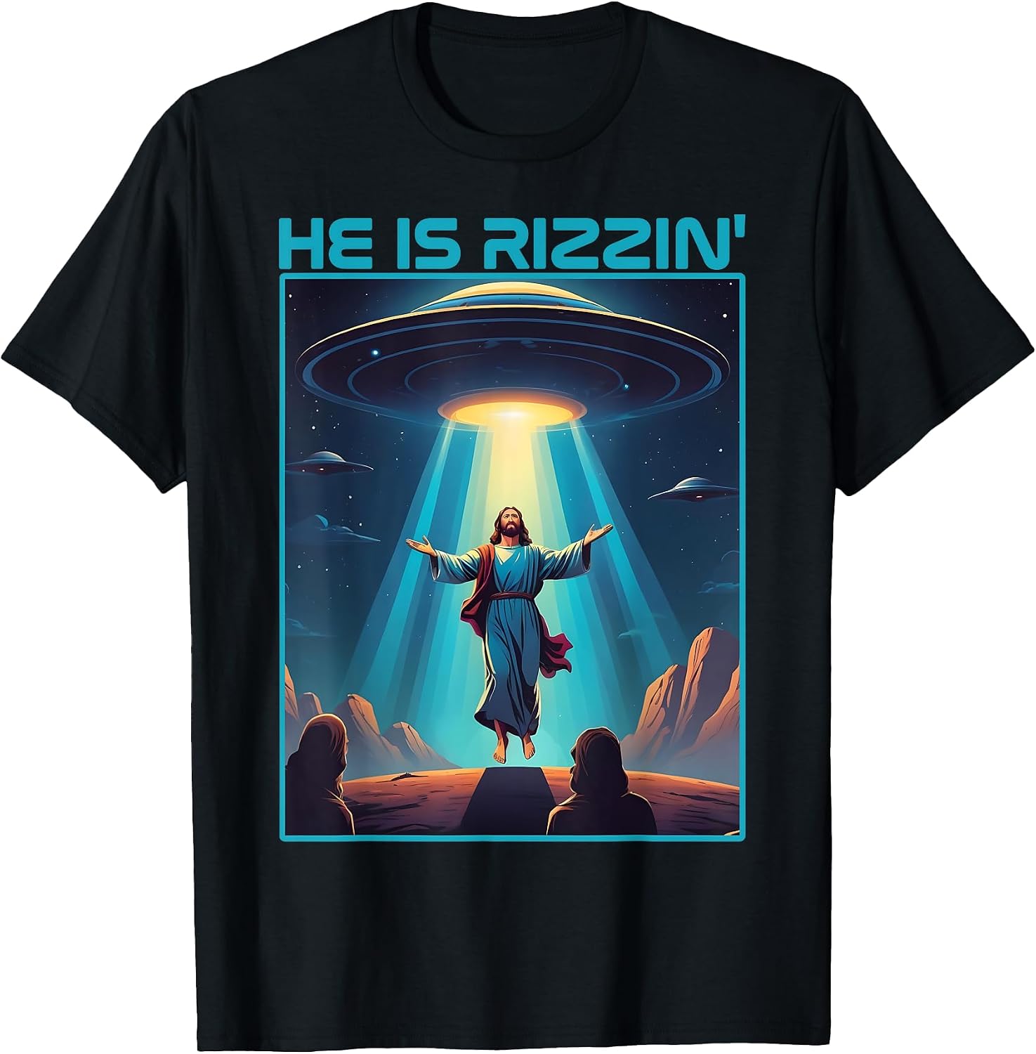 Funny jesus christ space ufo easter design - Adult & Kids T-Shirts, Sweatshirts & Hoodies apparel design preview 1
