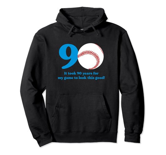 90 Year Old Baseball Player 90Th Hoodie - Custom Art Print for Adults - T-Shirt, Sweatshirt, Hoodie