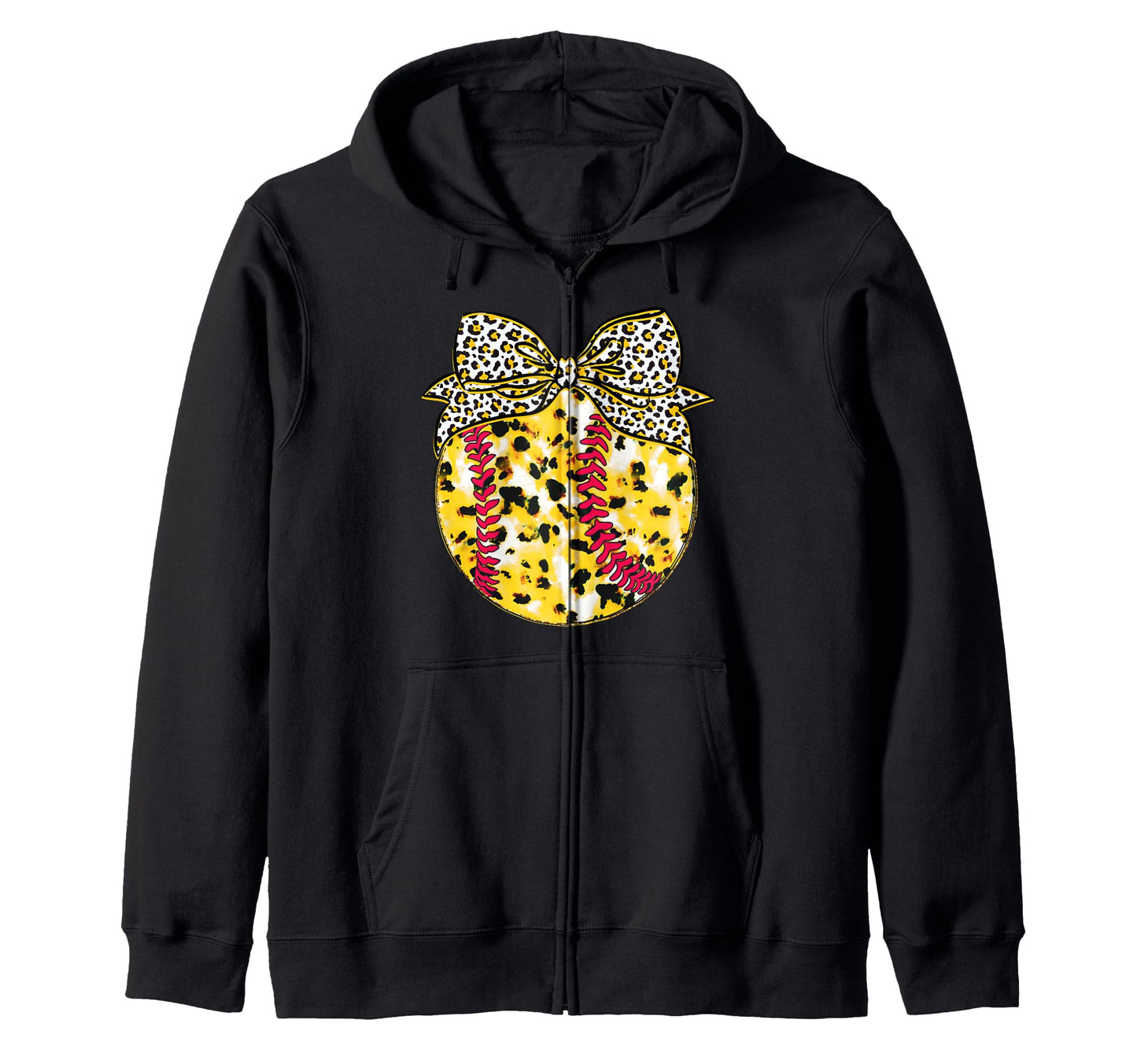 Baseball Bow Leopard Gift Softball T-Shirt - Fun Novelty Design Men Women - T-Shirt, Sweatshirt, Hoodie