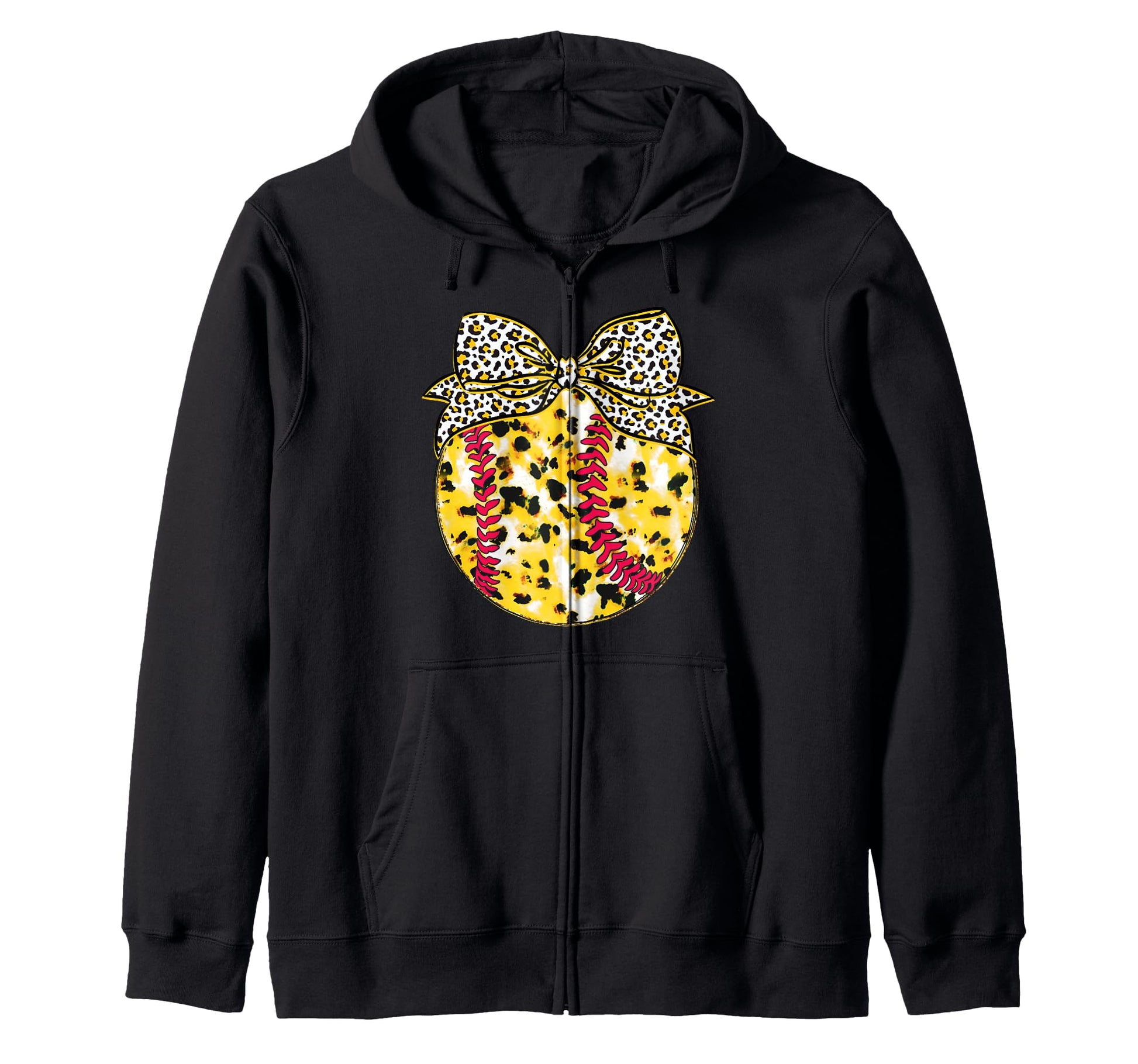 Baseball Bow Leopard Gift Softball T-Shirt - Fun Novelty Design Men Women - T-Shirt, Sweatshirt, Hoodie