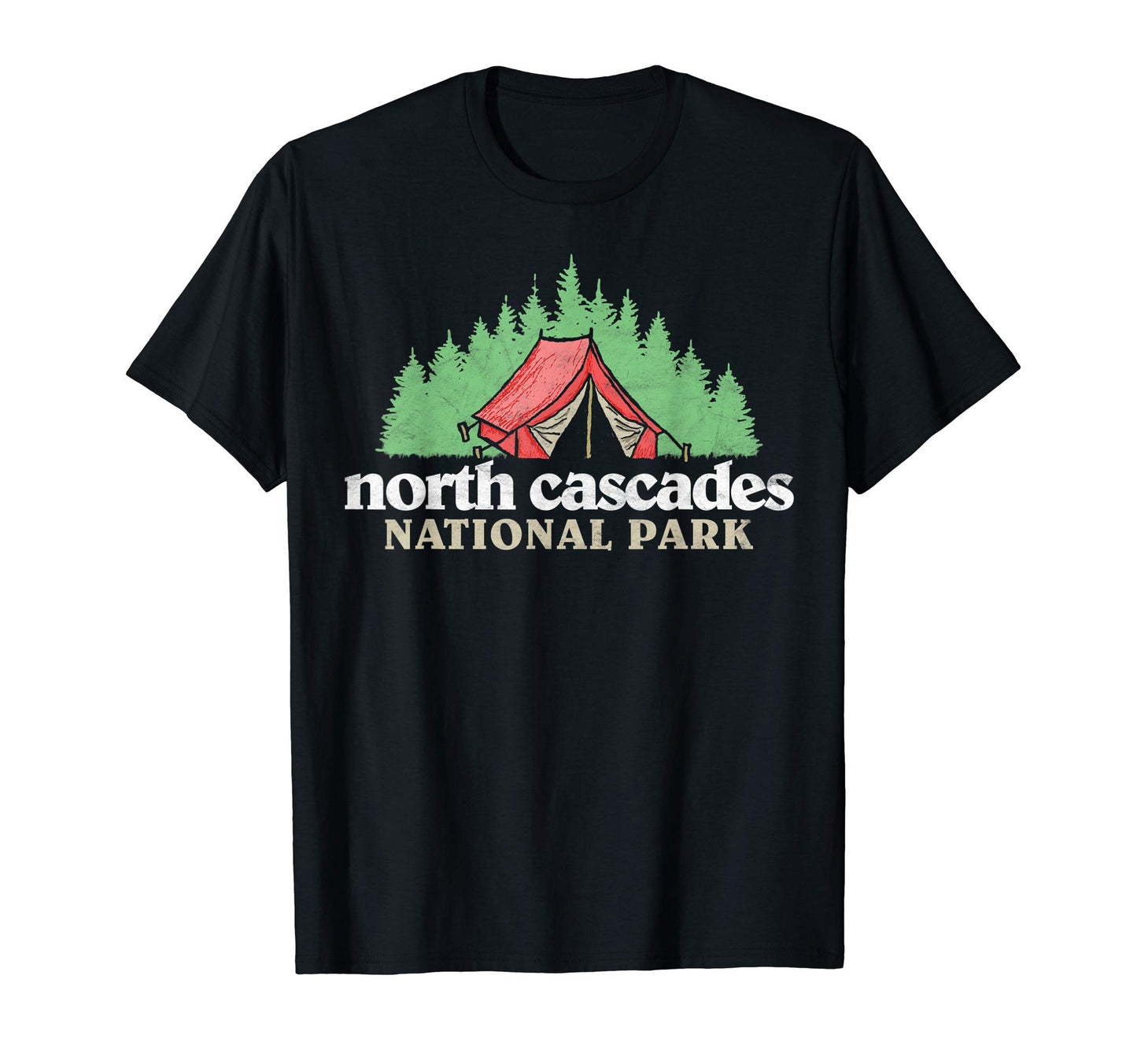 North Cascades National Park Tent T-Shirt - Unique Graphic Men Women - T-Shirt, Sweatshirt, Hoodie