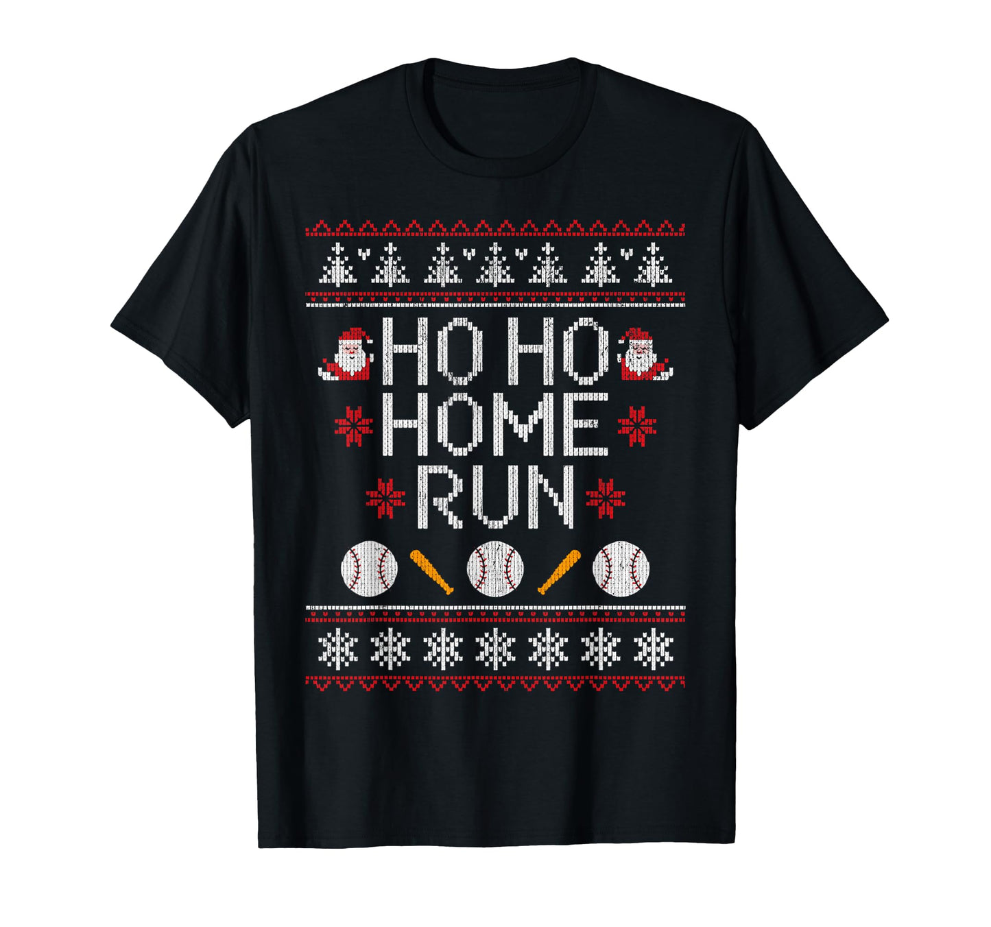 Ho Ho Home Run Funny Baseball Lover Ugly T-Shirt - Aesthetic Graphic Unisex - T-Shirt, Sweatshirt, Hoodie