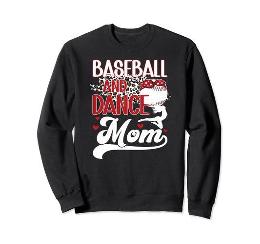 Baseball And Dance Mom Leopard Sweatshirt - Trendy Graphic Men Women - T-Shirt, Sweatshirt, Hoodie