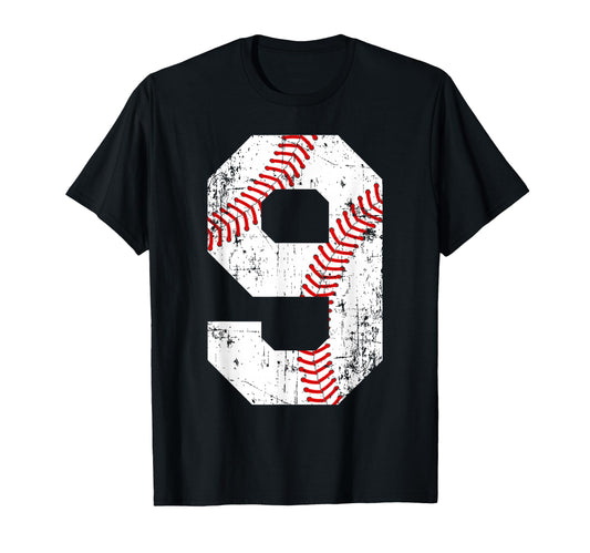 Baseball 9 Jersey Number T-Shirt - Custom Art Print Men Women - T-Shirt, Sweatshirt, Hoodie