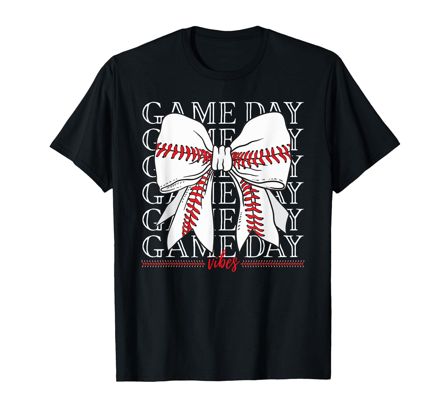 Game Day Vibes Coquette Bow Baseball Mama T-Shirt - Unique Graphic Unisex - T-Shirt, Sweatshirt, Hoodie