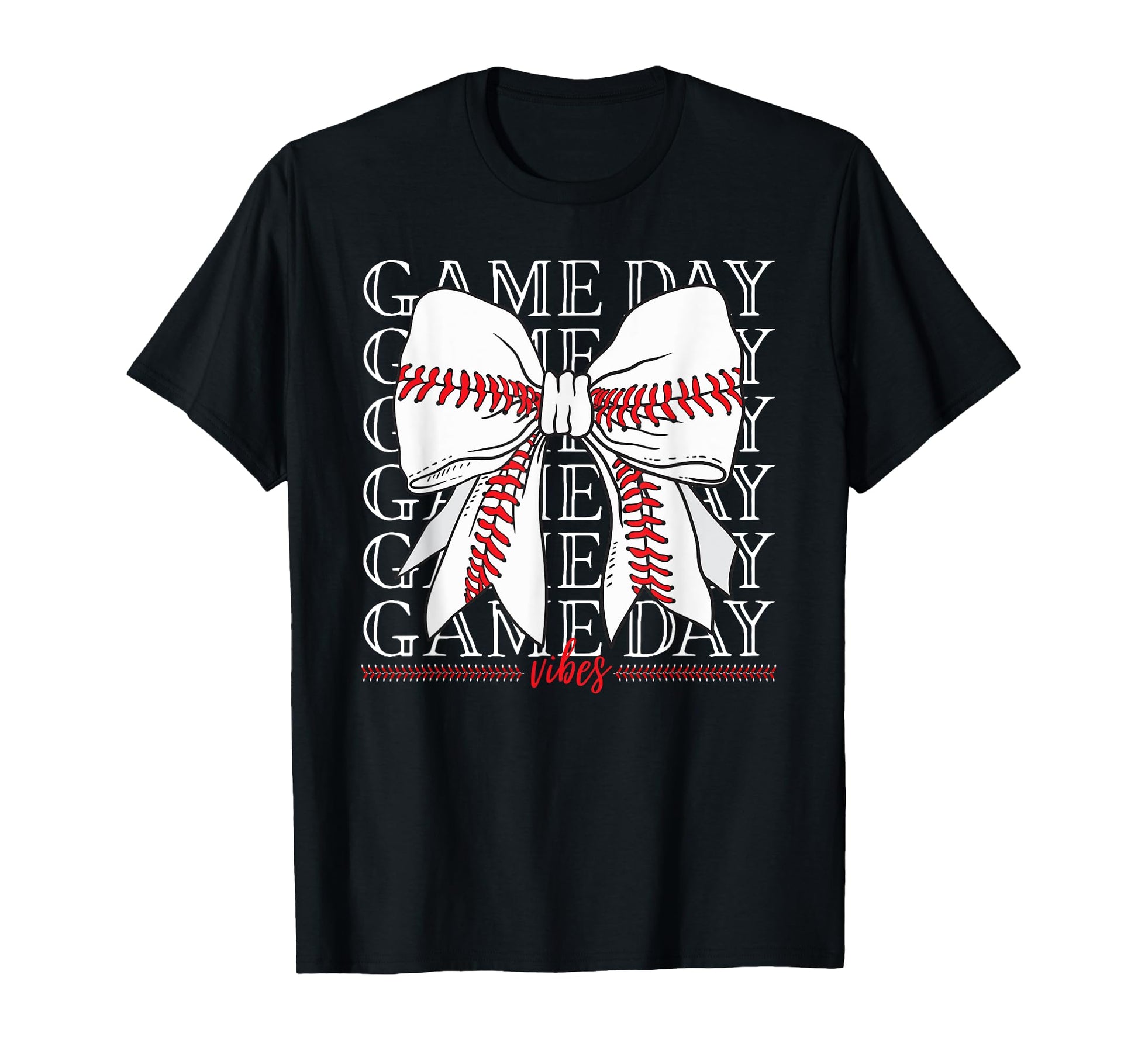 Game Day Vibes Coquette Bow Baseball Mama T-Shirt - Unique Graphic Unisex - T-Shirt, Sweatshirt, Hoodie