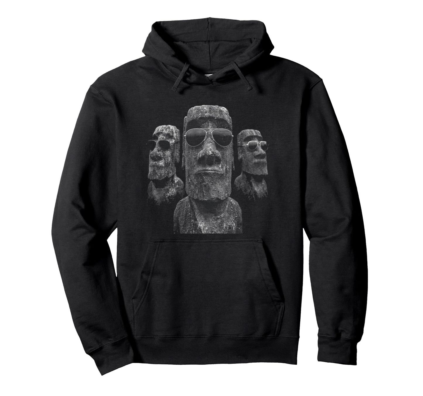 Y2K Easter Island Heads Wearing Hoodie - Aesthetic Graphic Men Women - T-Shirt, Sweatshirt, Hoodie
