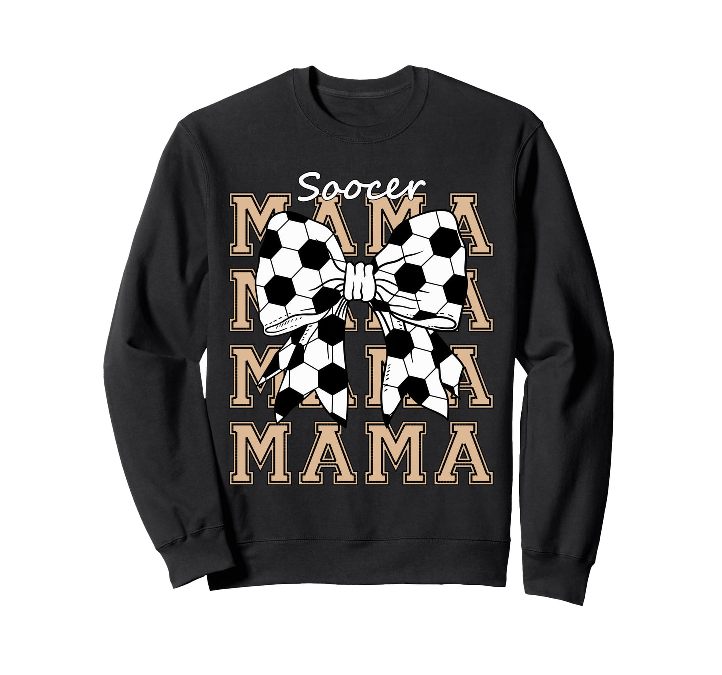 Soocer Mama Coquette Bow Game Day Sweatshirt - Custom Art Print Men Women - T-Shirt, Sweatshirt, Hoodie