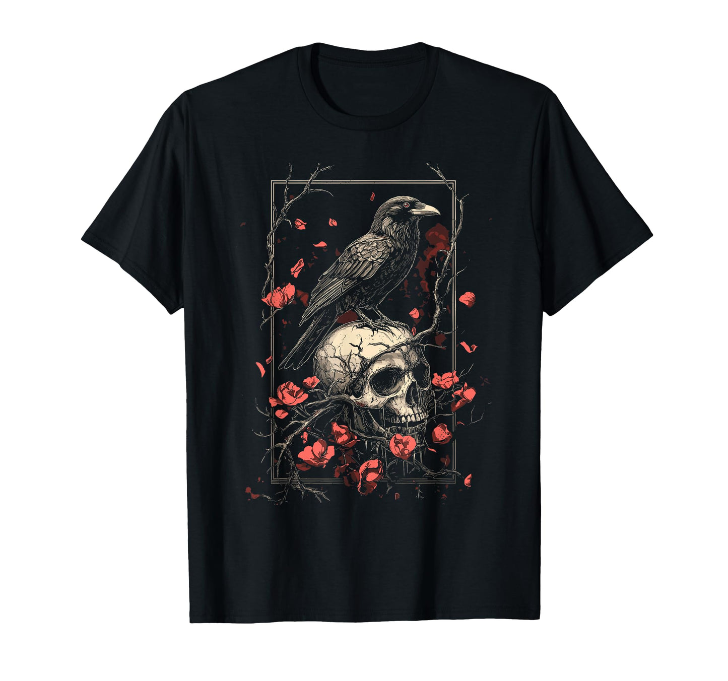 Raven Crow Y2K Grunge Aesthetic Dark T-Shirt - Custom Art Print Men Women - T-Shirt, Sweatshirt, Hoodie