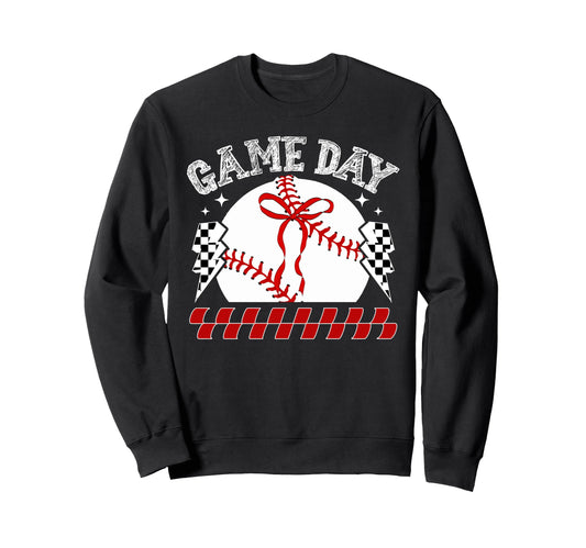 Baseball Game Day Coquette Game Sweatshirt - Streetwear Style Men Women - T-Shirt, Sweatshirt, Hoodie