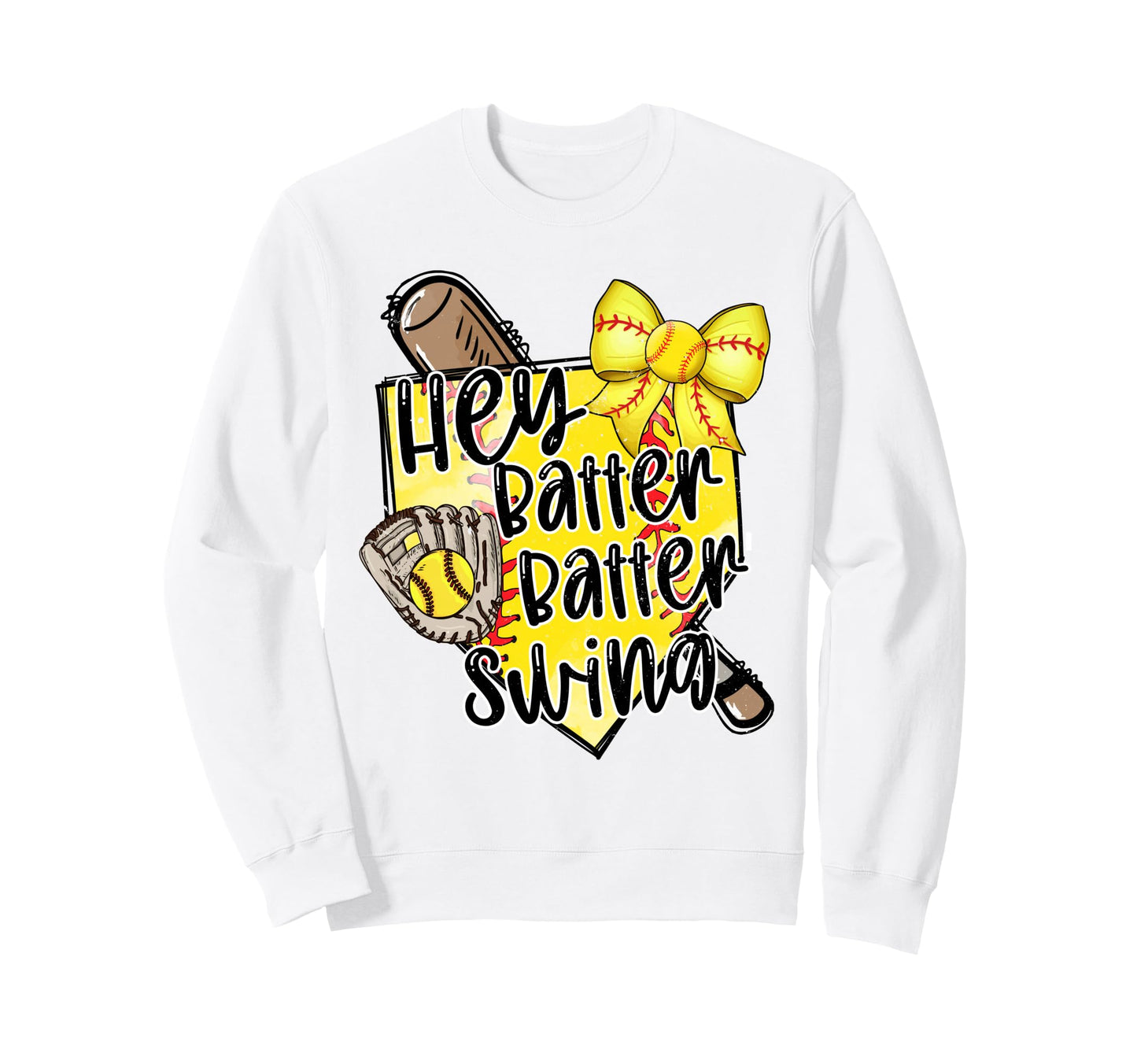 Hey Batter Batter Swing Coquette Sweatshirt - Unique Graphic for Adults - T-Shirt, Sweatshirt, Hoodie