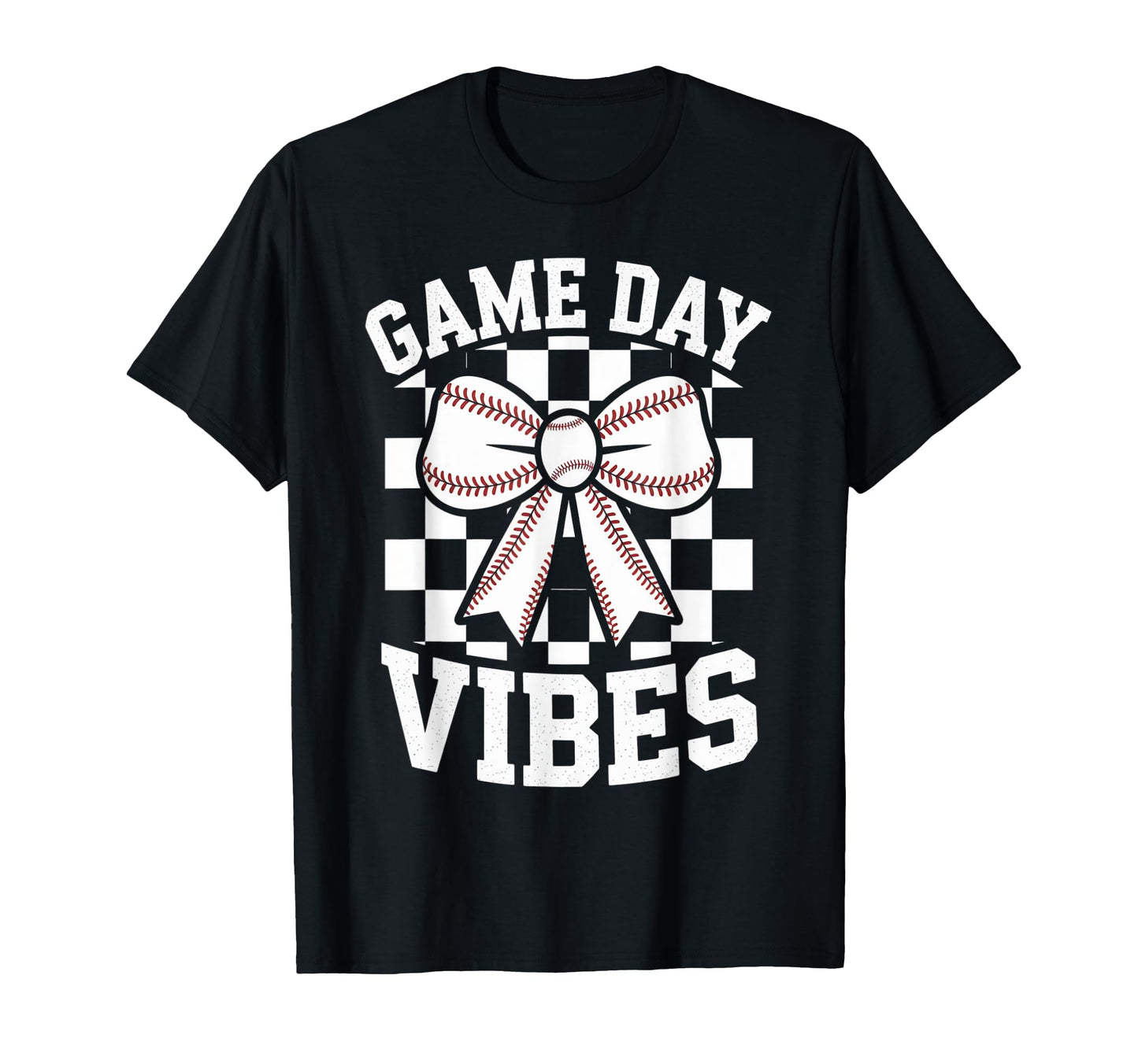 Game Day Vibes Coquette Bow Baseball T-Shirt - Custom Art Print Unisex - T-Shirt, Sweatshirt, Hoodie