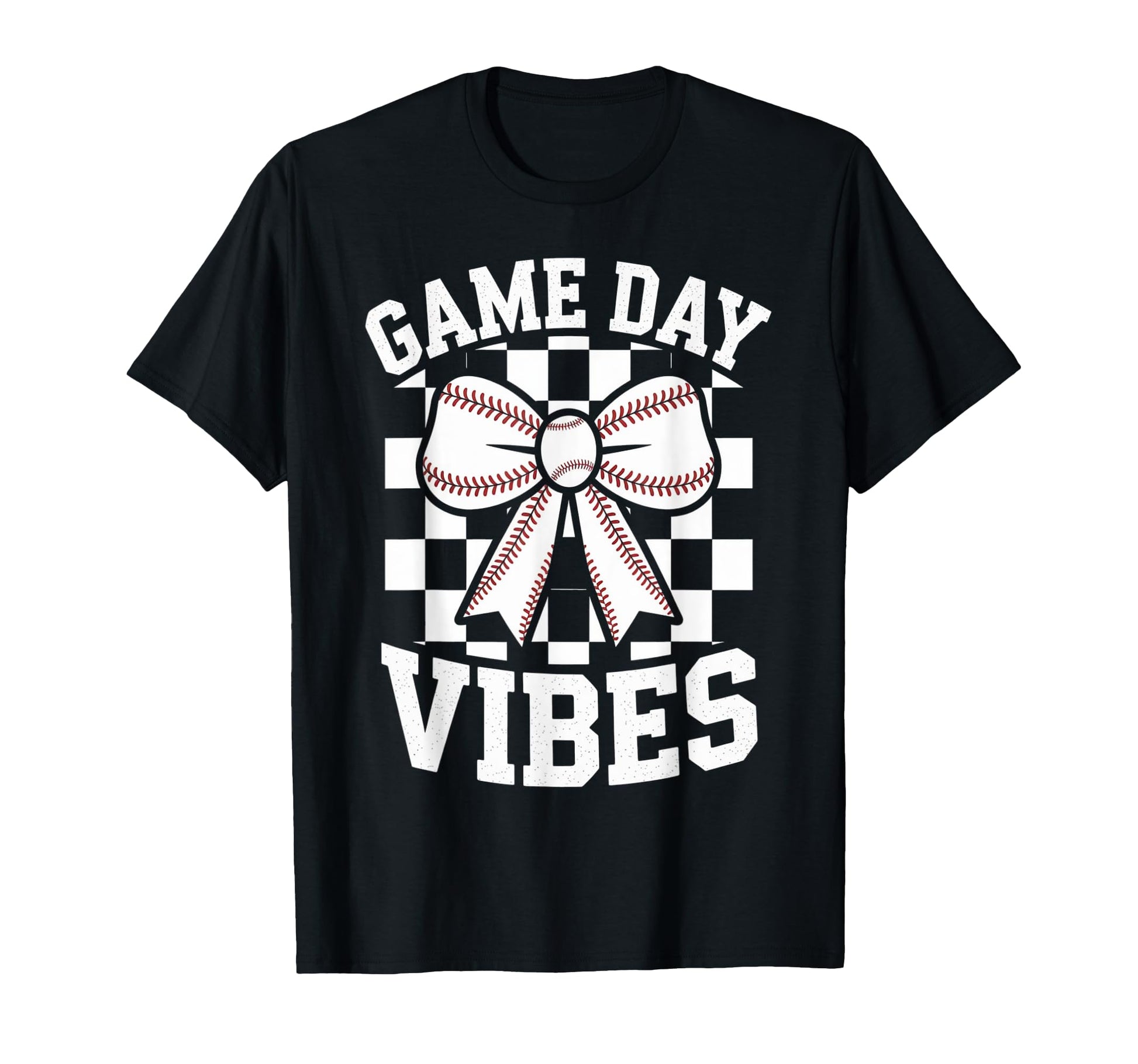 Game Day Vibes Coquette Bow Baseball T-Shirt - Custom Art Print Unisex - T-Shirt, Sweatshirt, Hoodie