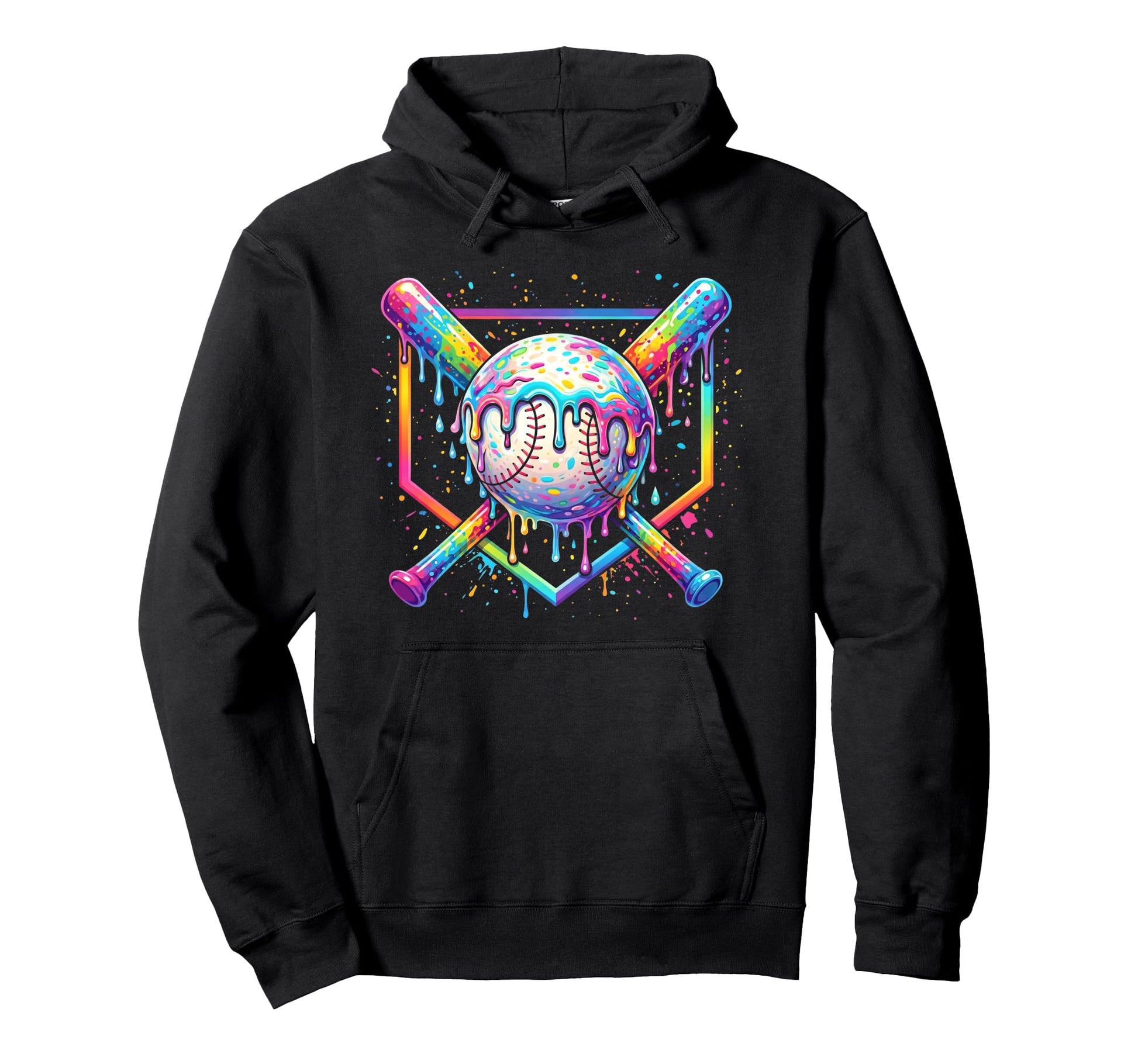 Baseball Drip Ice Cream Drip Baseball Sport Hoodie - Trendy Graphic Unisex - T-Shirt, Sweatshirt, Hoodie