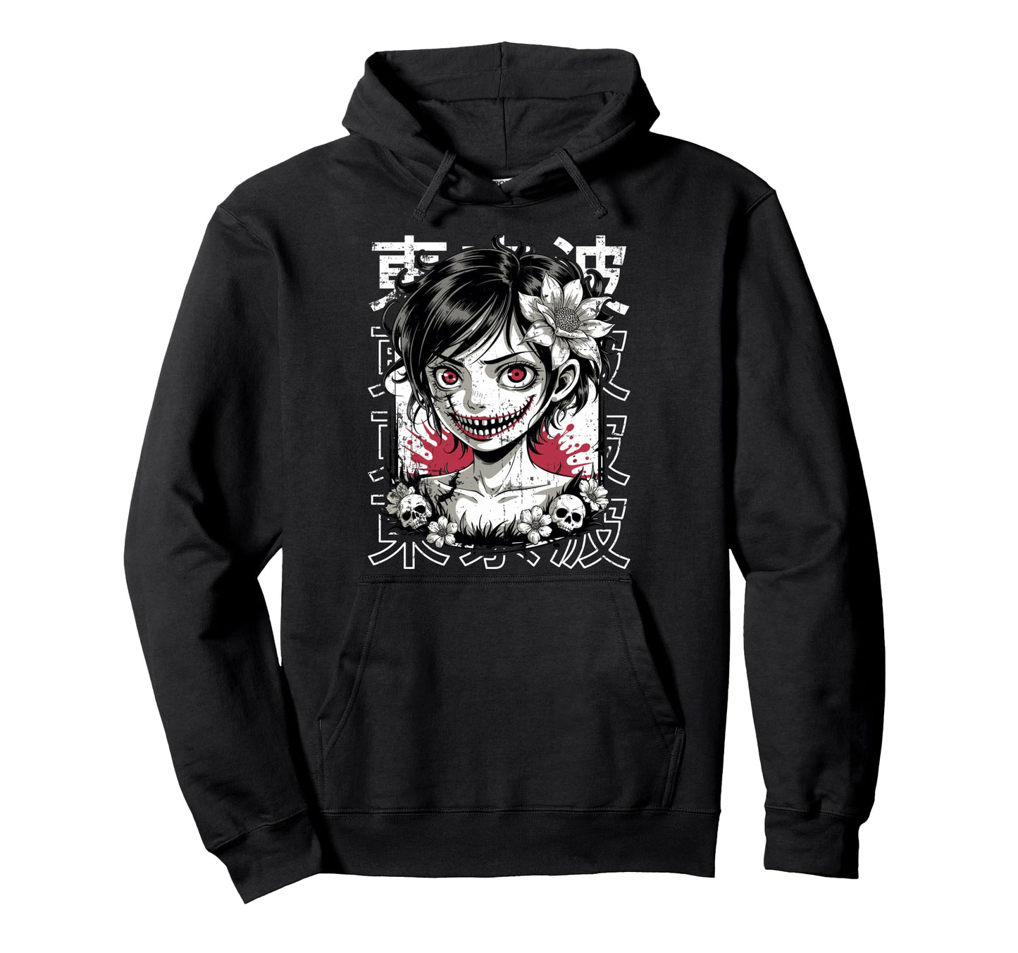 Japanese Horror Anime Manga Y2K Hannya Hoodie - Minimalist Print Unisex - T-Shirt, Sweatshirt, Hoodie