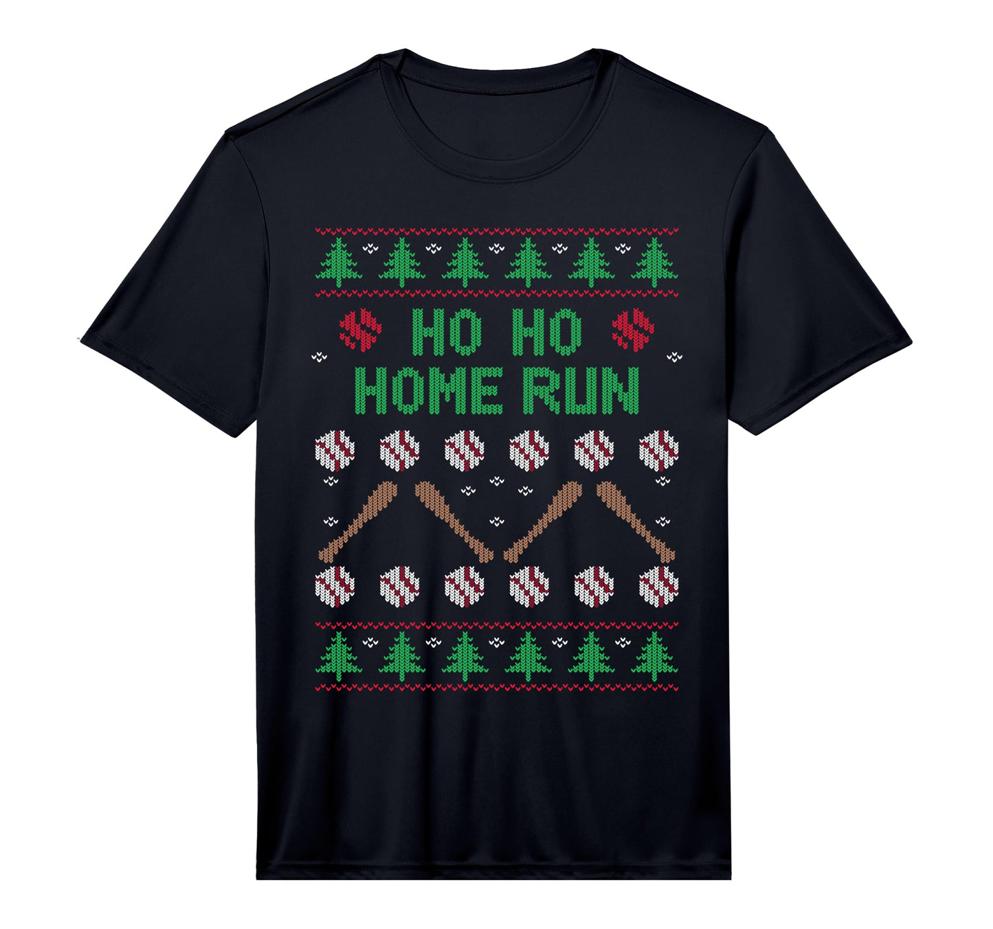 Ho Ho Home Run Funny Ugly Baseball T-Shirt - Aesthetic Graphic Unisex - T-Shirt, Sweatshirt, Hoodie