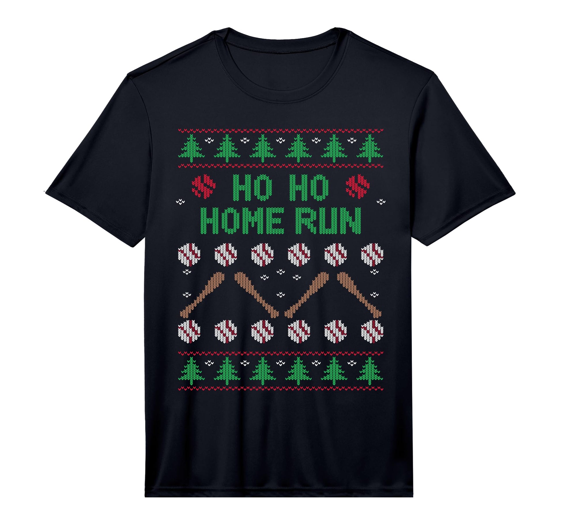 Ho Ho Home Run Funny Ugly Baseball T-Shirt - Aesthetic Graphic Unisex - T-Shirt, Sweatshirt, Hoodie
