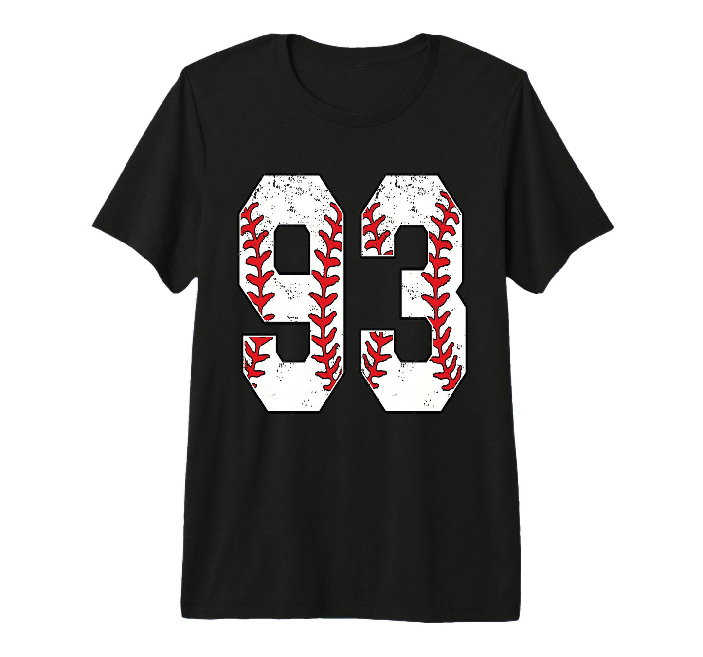 Number 93 Baseball 93 Jersey Number T-Shirt - Custom Art Print Unisex - T-Shirt, Sweatshirt, Hoodie