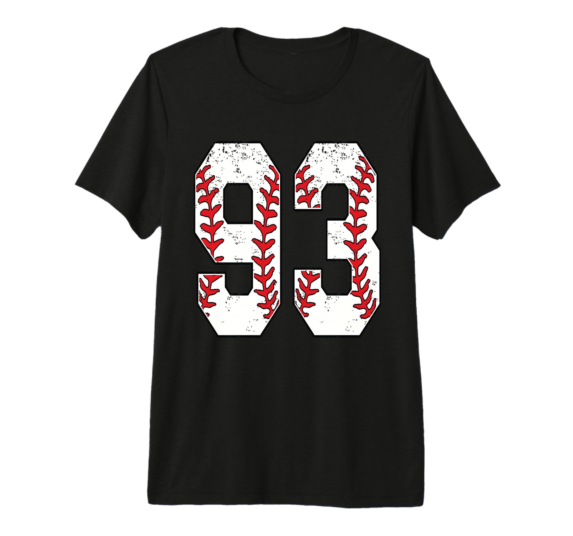 Number 93 Baseball 93 Jersey Number T-Shirt - Custom Art Print Unisex - T-Shirt, Sweatshirt, Hoodie