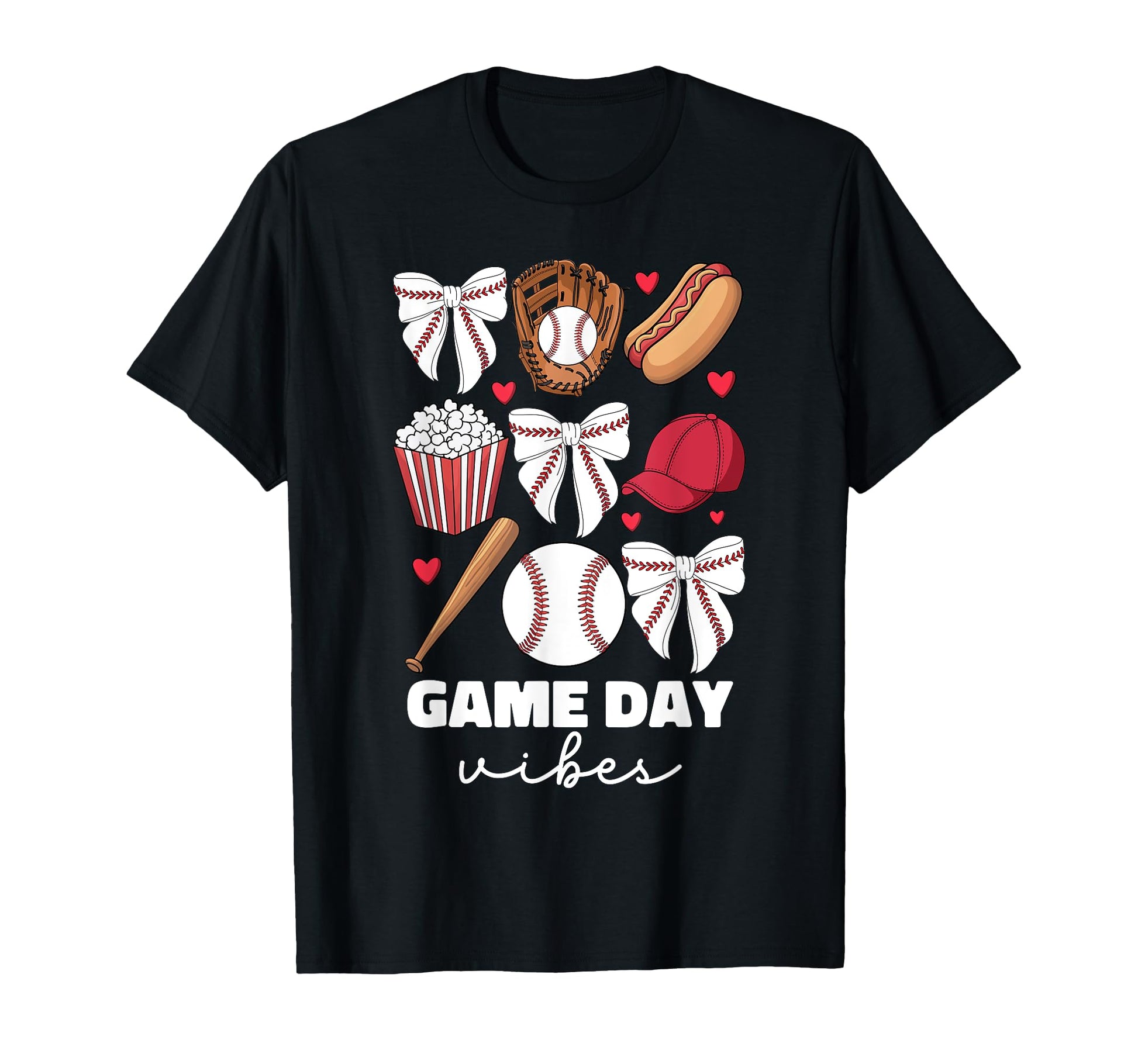 Game Day Vibes Coquette Bow Baseball Mom T-Shirt - Trendy Graphic Unisex - T-Shirt, Sweatshirt, Hoodie