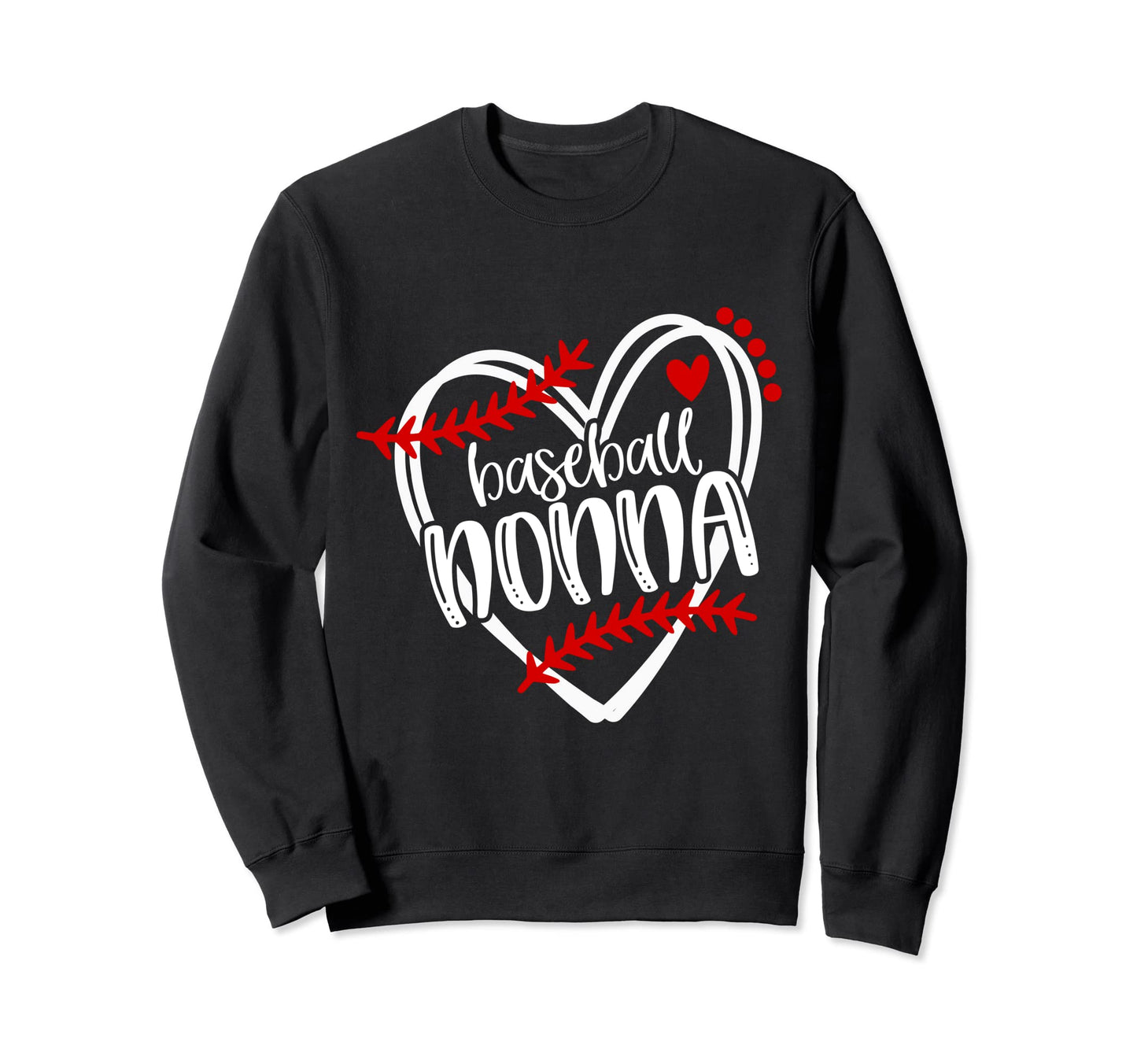 Baseball Nonna Distressed Heart Sweatshirt - Fun Novelty Design Unisex - T-Shirt, Sweatshirt, Hoodie
