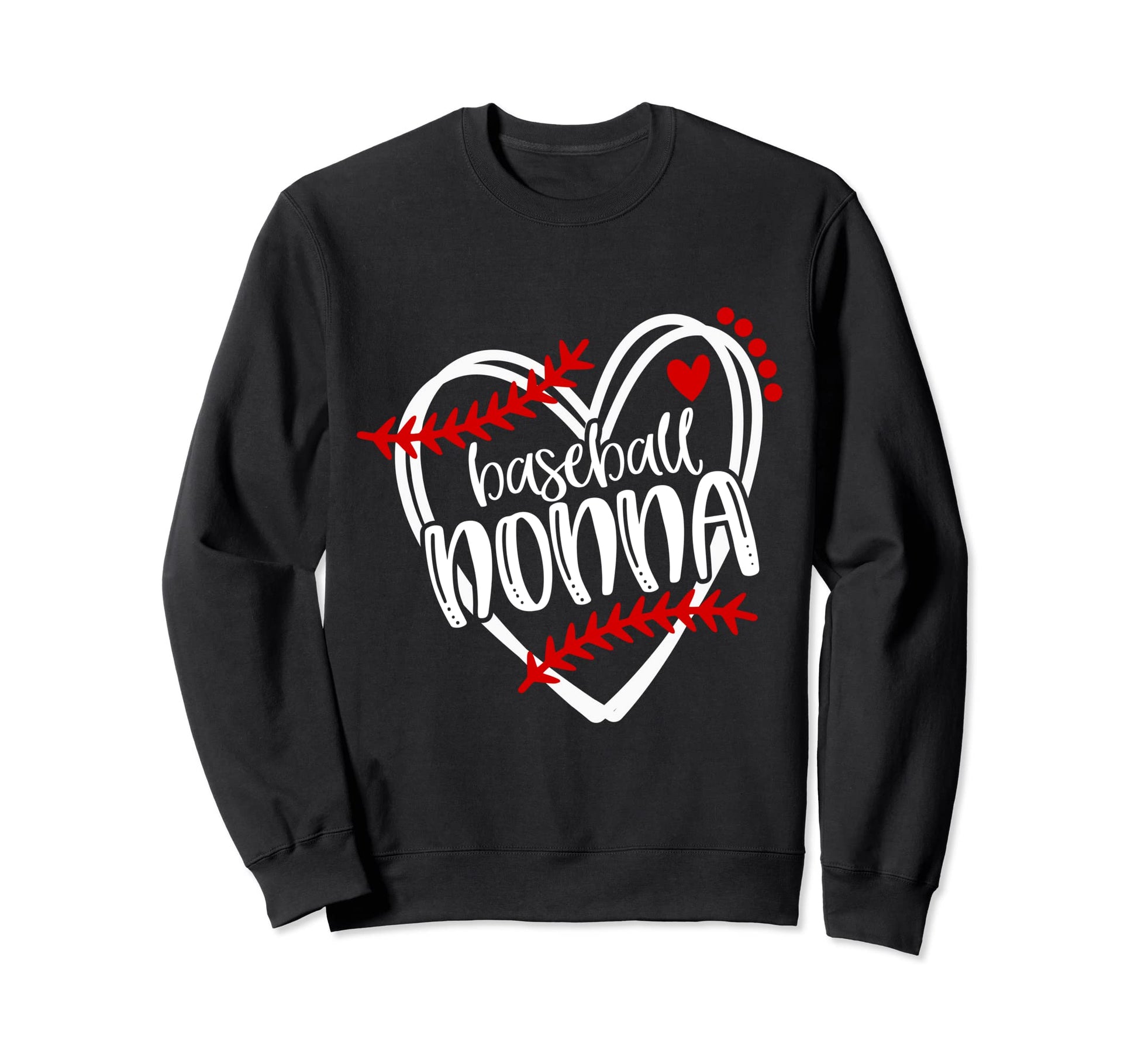 Baseball Nonna Distressed Heart Sweatshirt - Fun Novelty Design Unisex - T-Shirt, Sweatshirt, Hoodie