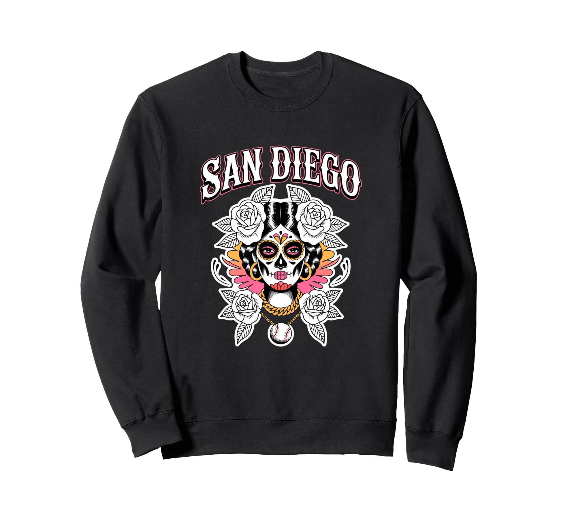 San Diego Sugar Skull Traditional Sweatshirt - Aesthetic Graphic Unisex - T-Shirt, Sweatshirt, Hoodie